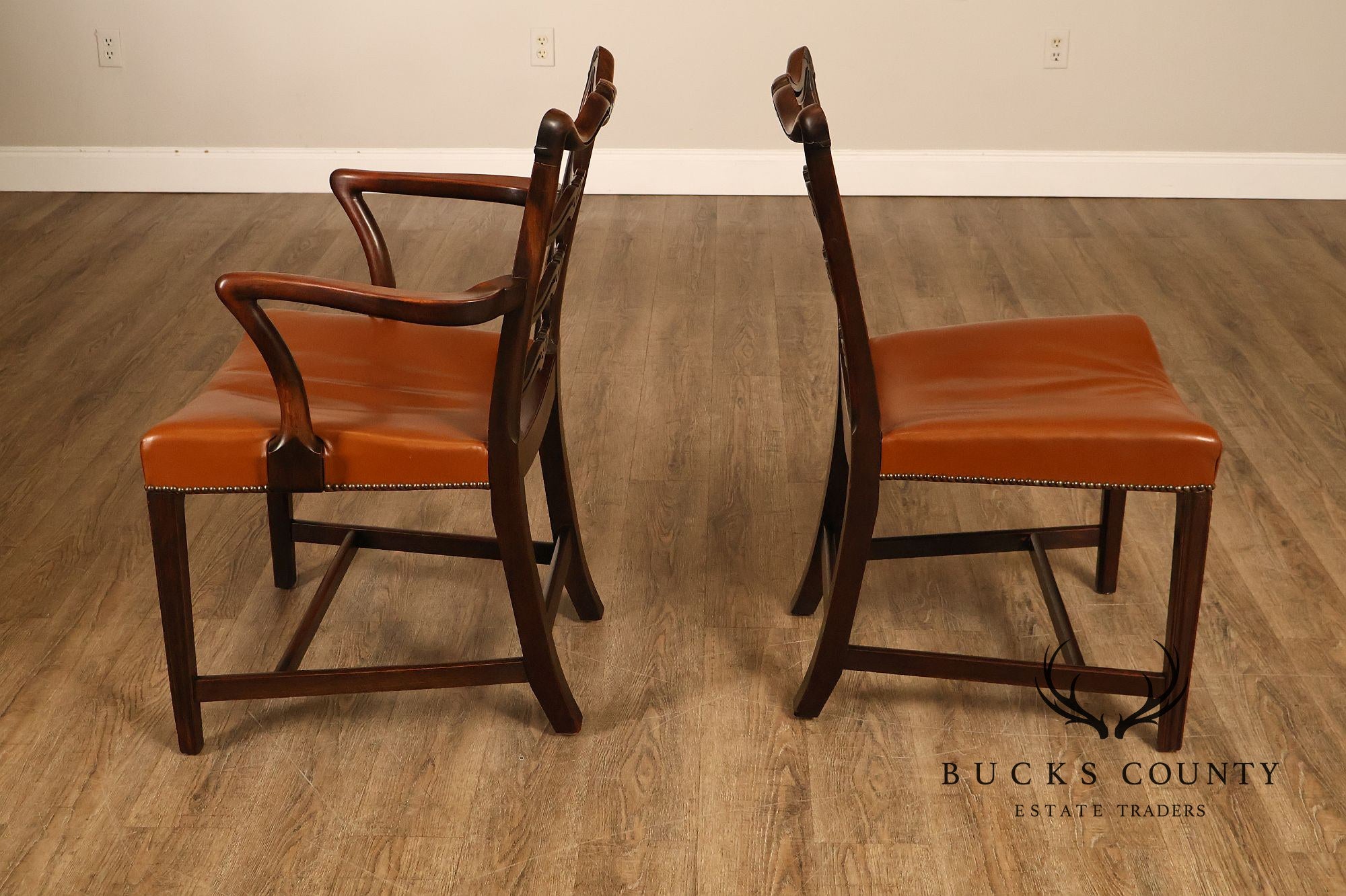 Scottish Chippendale Style Set Of Twelve Ribbon Back Mahogany Dining Chairs