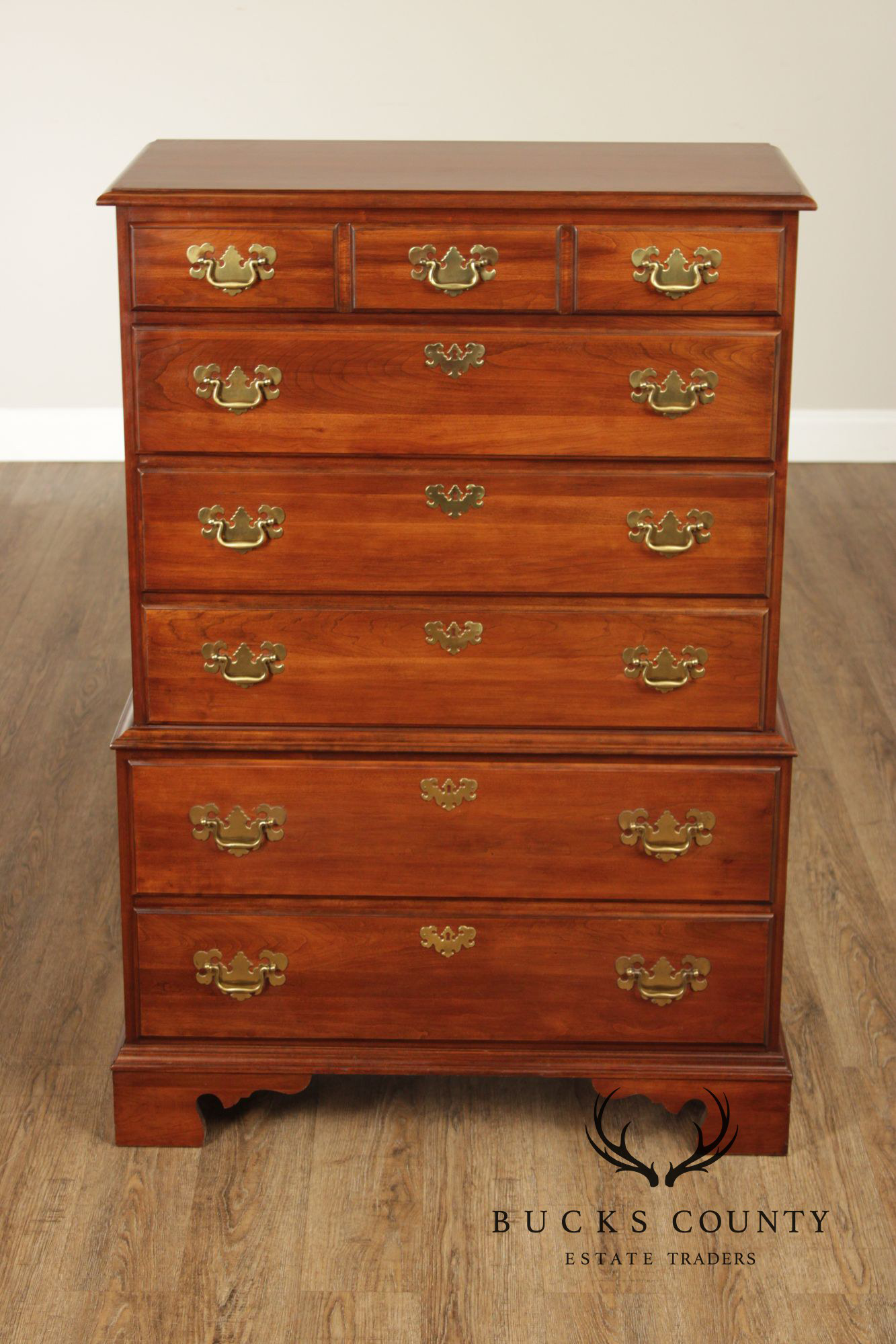 Pennsylvania House Chippendale Style Cherry Chest on Chest
