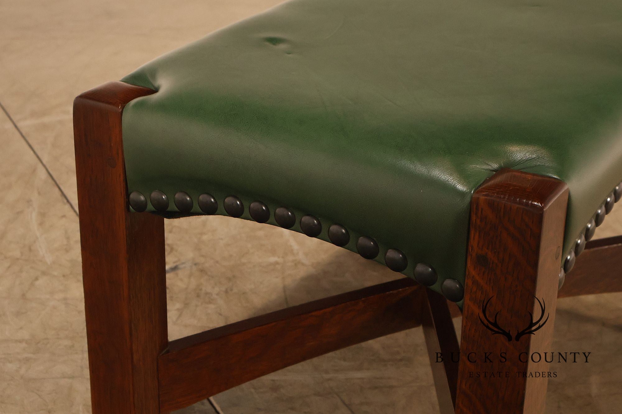 Stickley Mission Collection Oak and Leather Eastwood Footstool