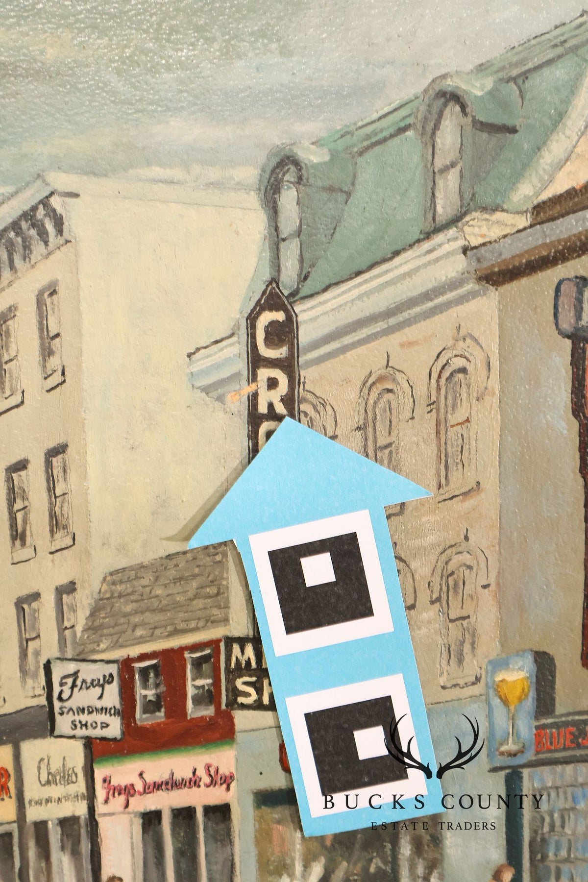 E.M. Law Mid Century Oil Painting, Downtown