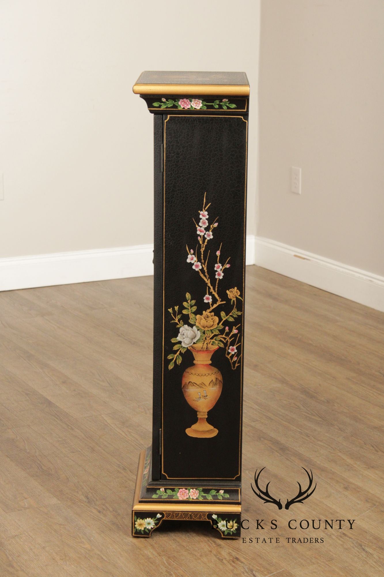 Chinoiserie Lacquered Media Storage Cabinet