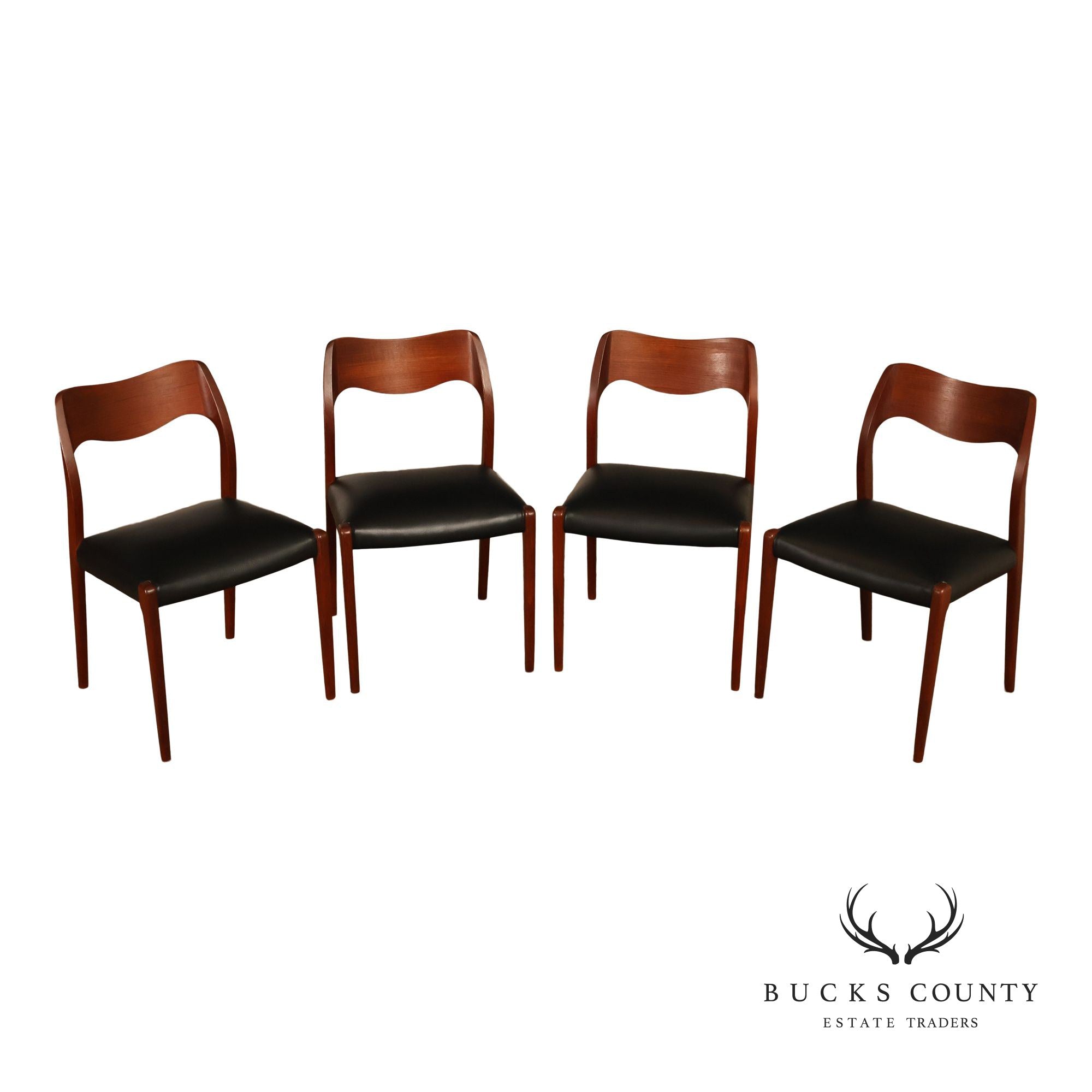 J.L. Møller Set Of Four Model 71 Teak Dining Chairs