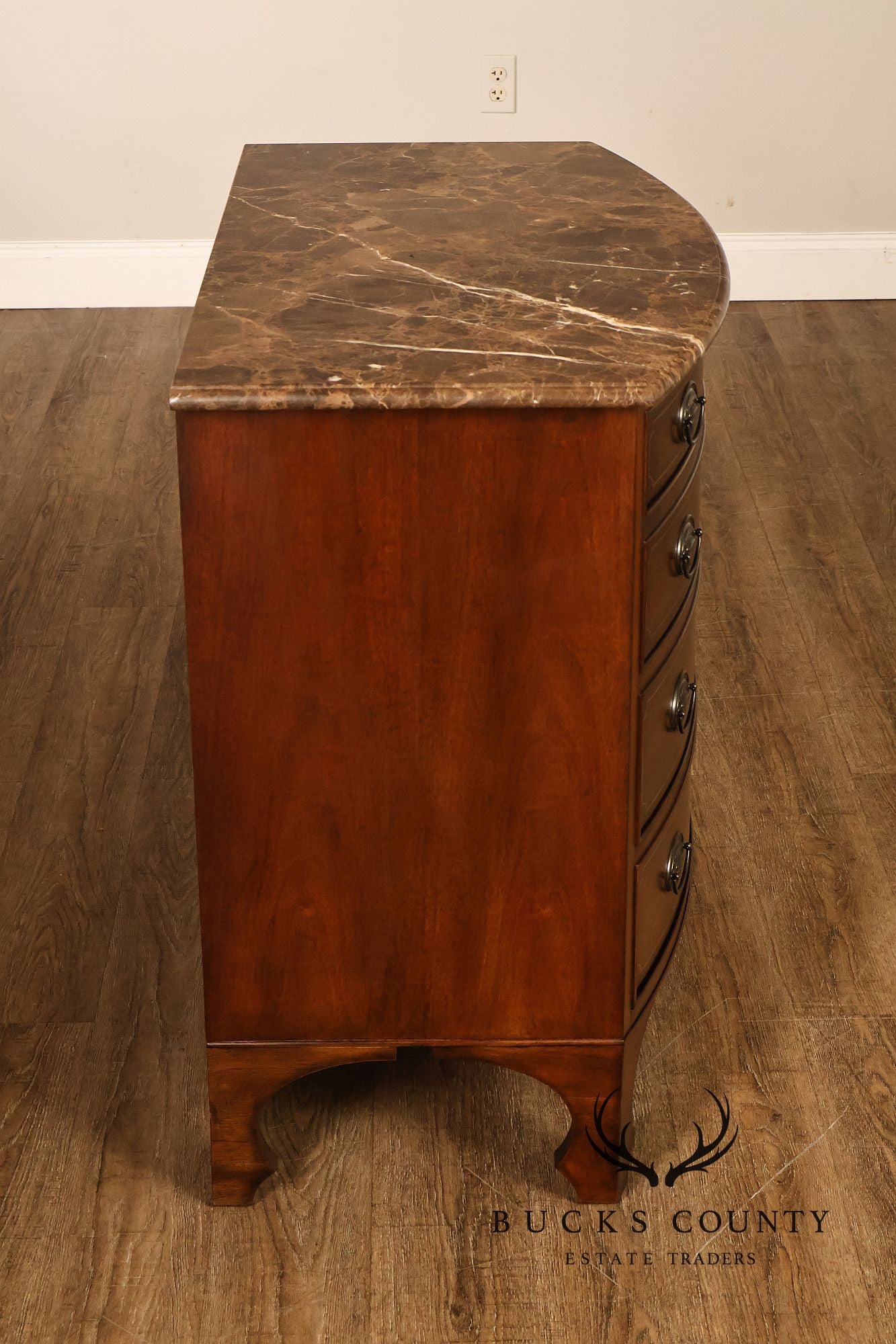 Drexel Heritage Covington Park Pair Of Mahogany Marble Top Bachelor Chests