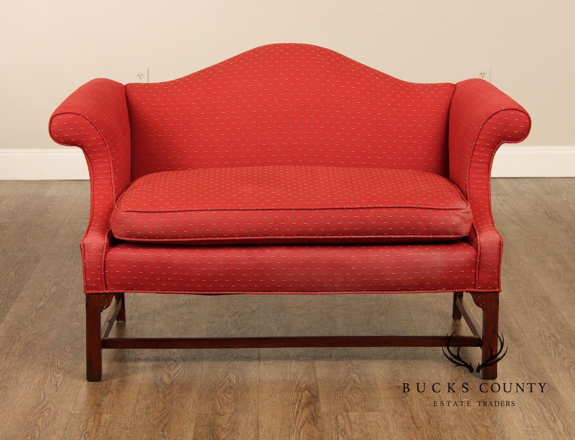 Georgian Style Upholstered Mahogany Loveseat