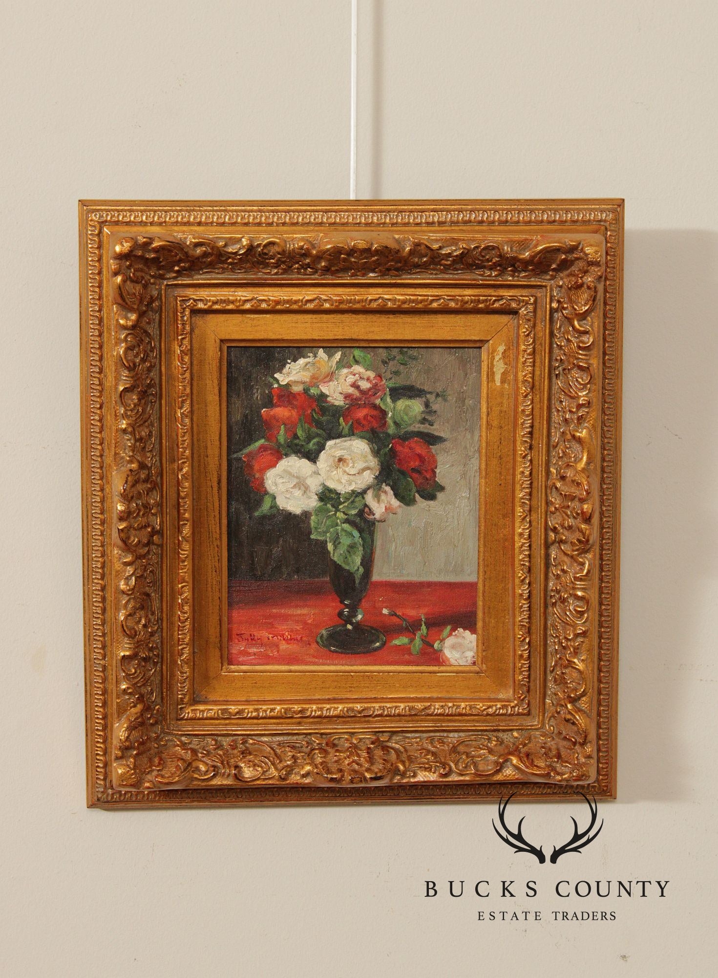 Jully Minno Framed Oil Painting, Rose Bouquet