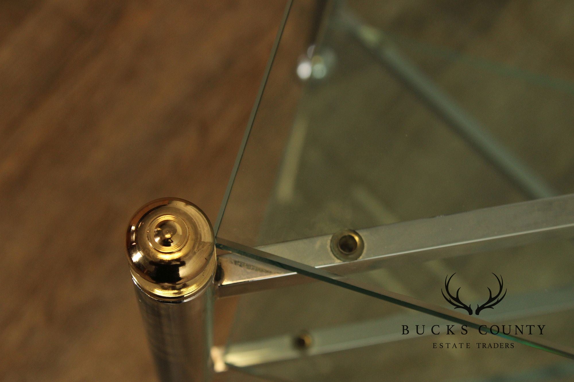 Mid Century Modern Style Chrome & Glass Cart