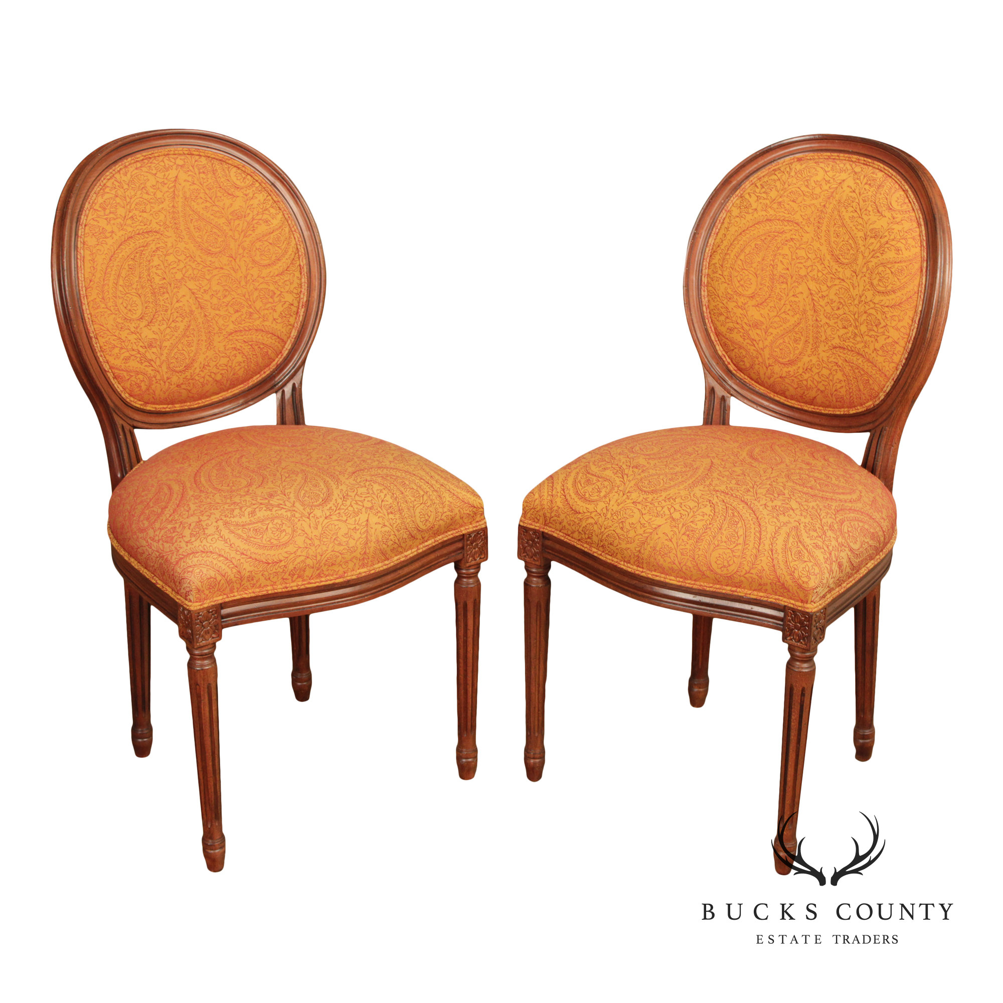 Ethan Allen French Louis XVI Style Pair of Side Chairs