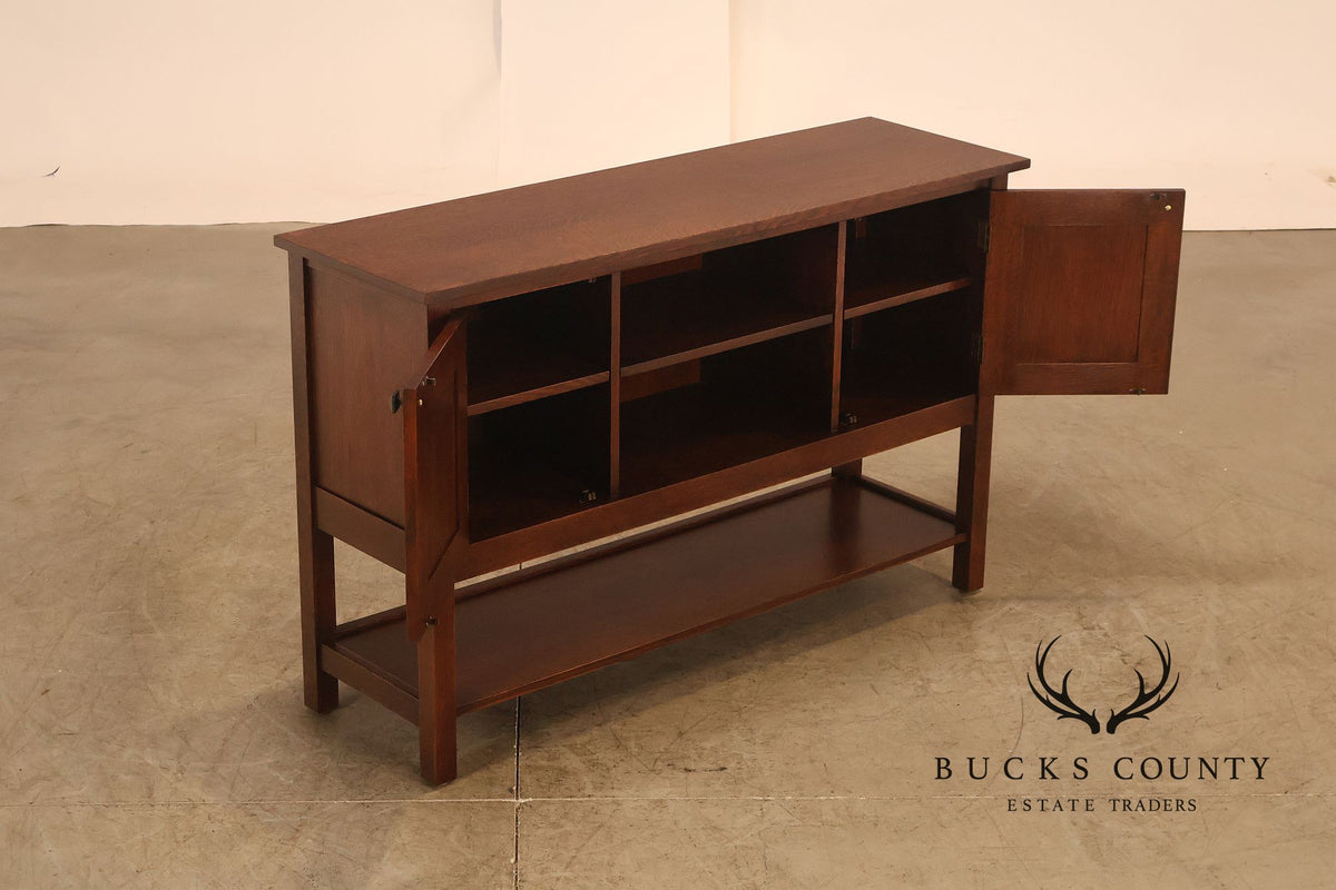Stickley Meadowflower Collection Oak Inlaid Console Cabinet