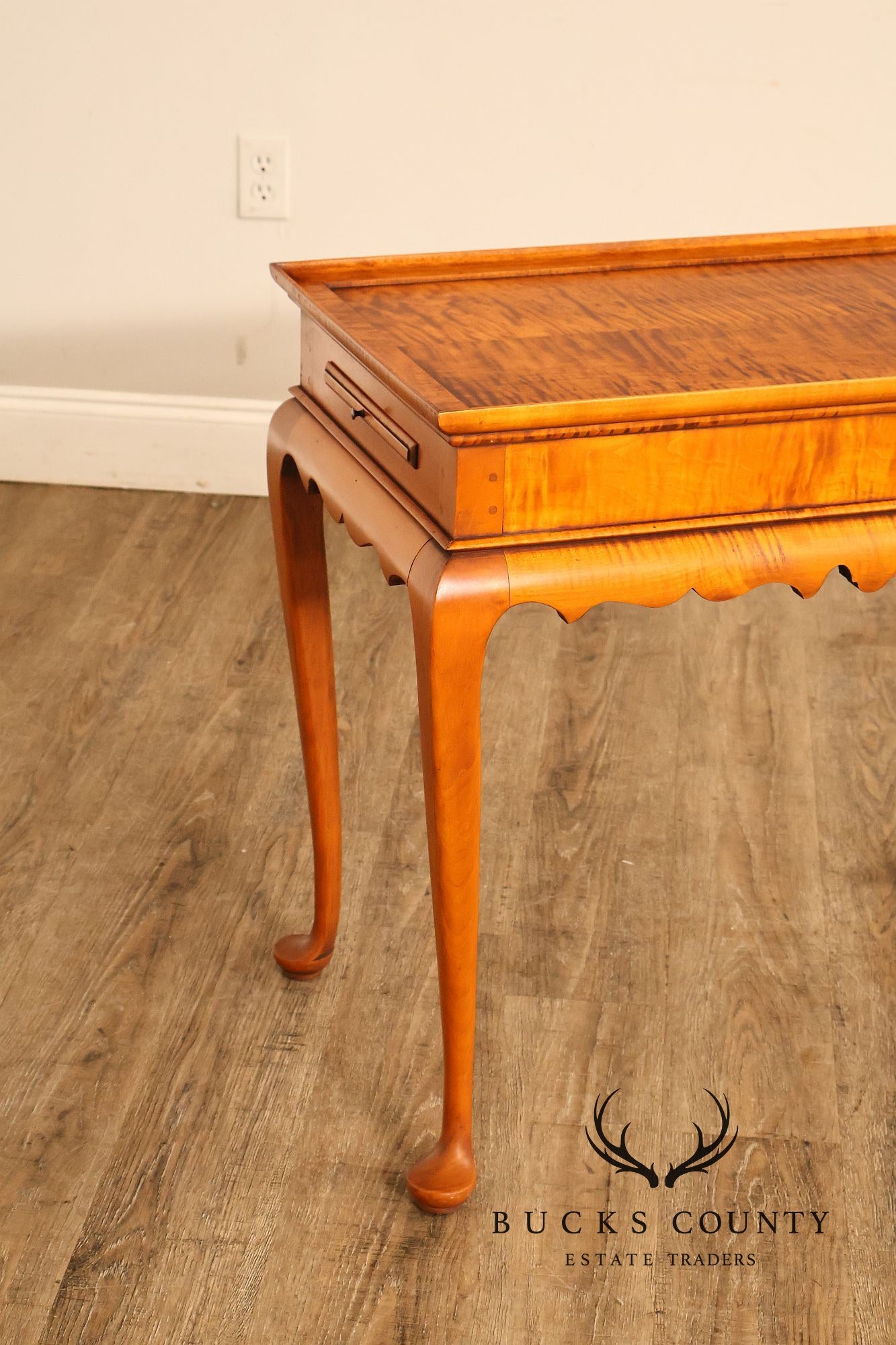 Eldred Wheeler Queen Anne Style Tiger Maple Tea Table