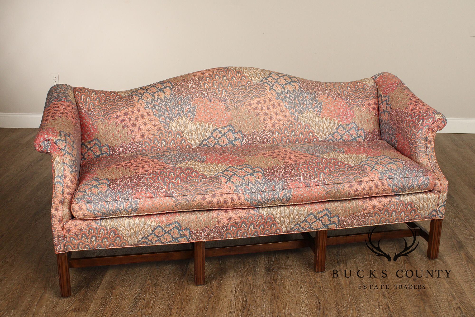 Chippendale Style Vintage Camelback Sofa