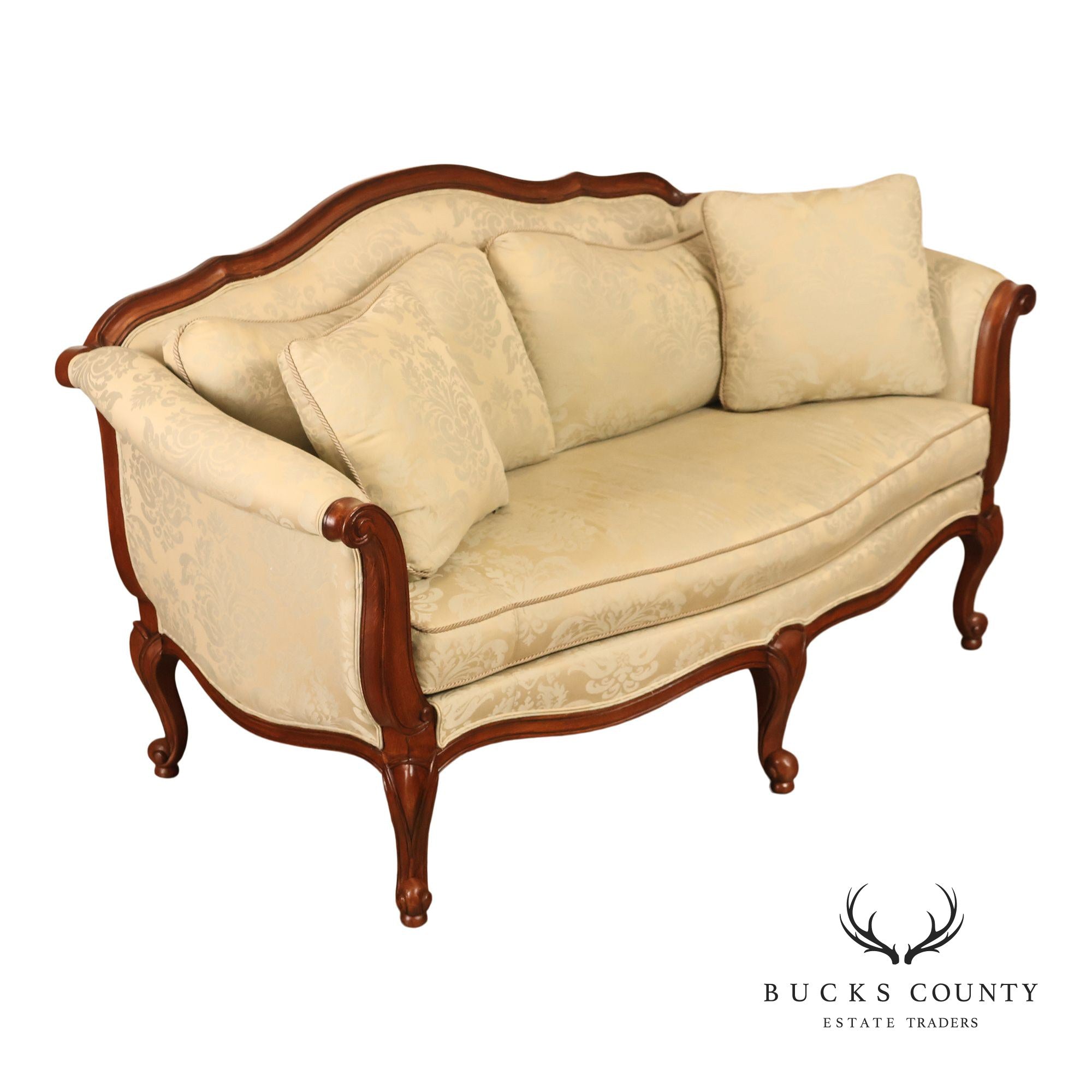 Ethan Allen French Louis XV Style Camelback Sofa