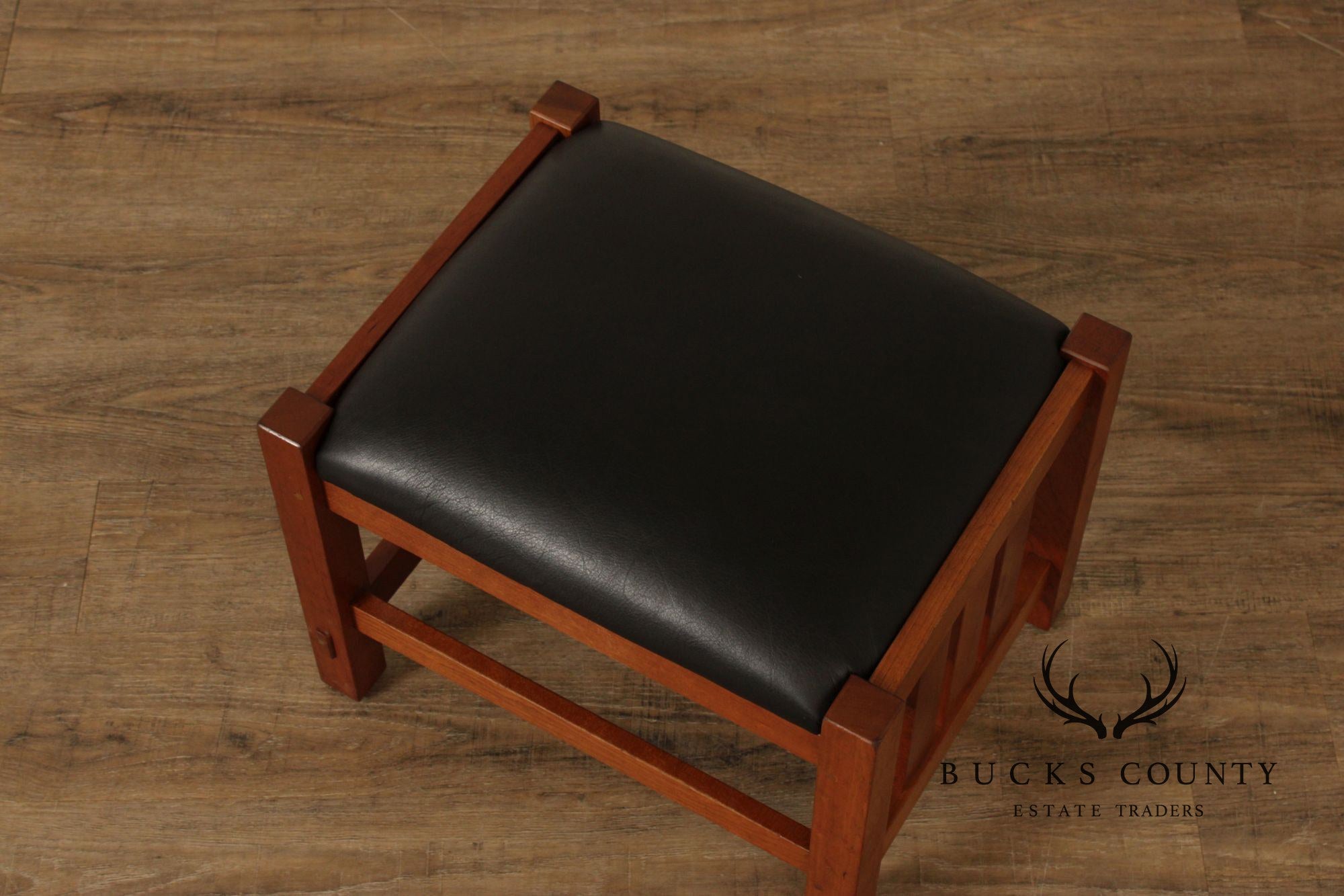 Stickley Mission Collection Bow Arm Morris Chair and Ottoman