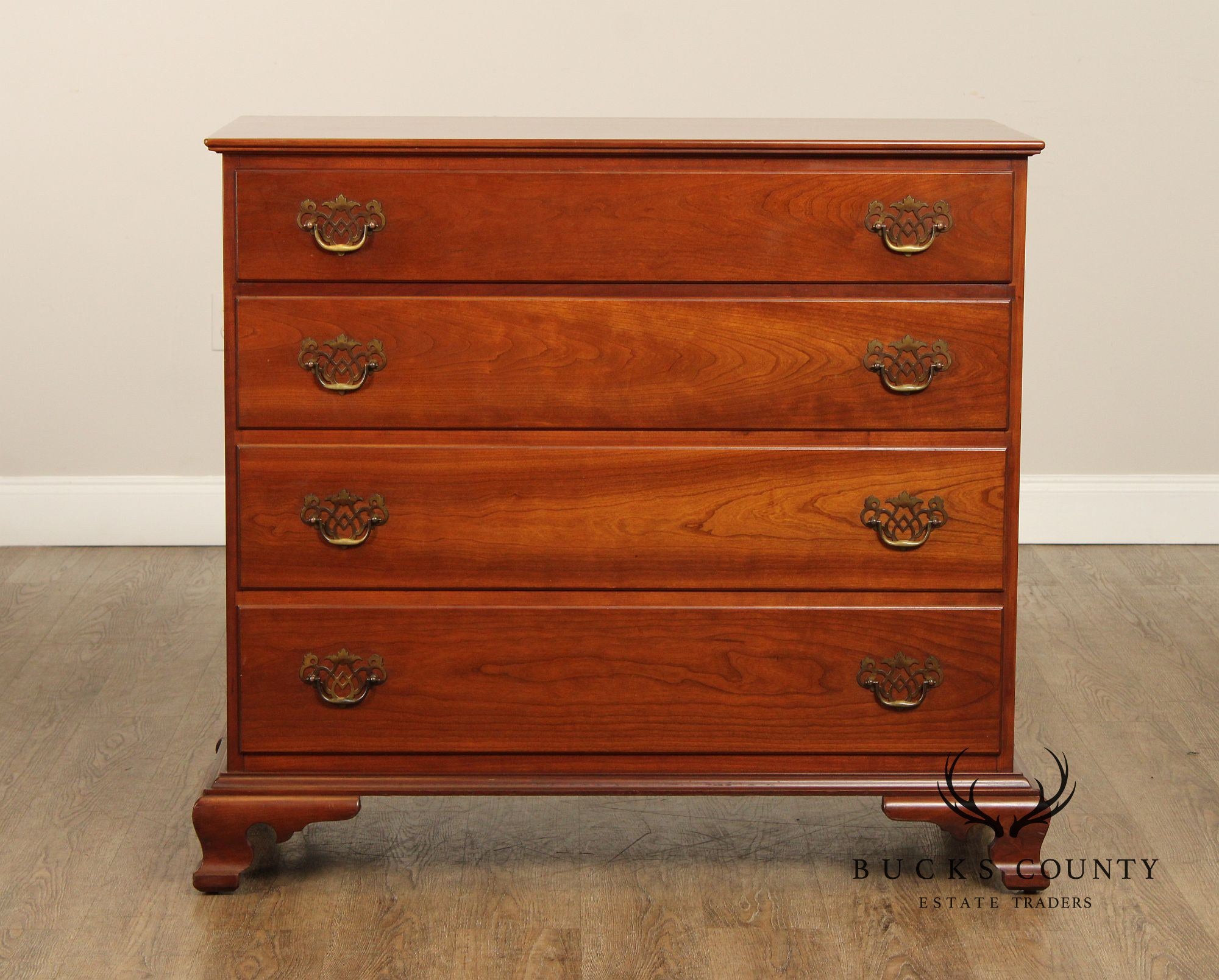 Stickley Chippendale Style Vintage Cherry Chest of Drawers