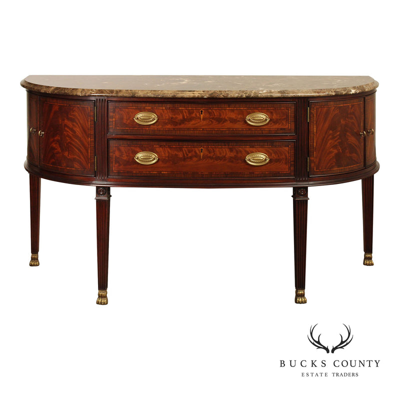 Councill Regency Style Marble Top Mahogany Sideboard
