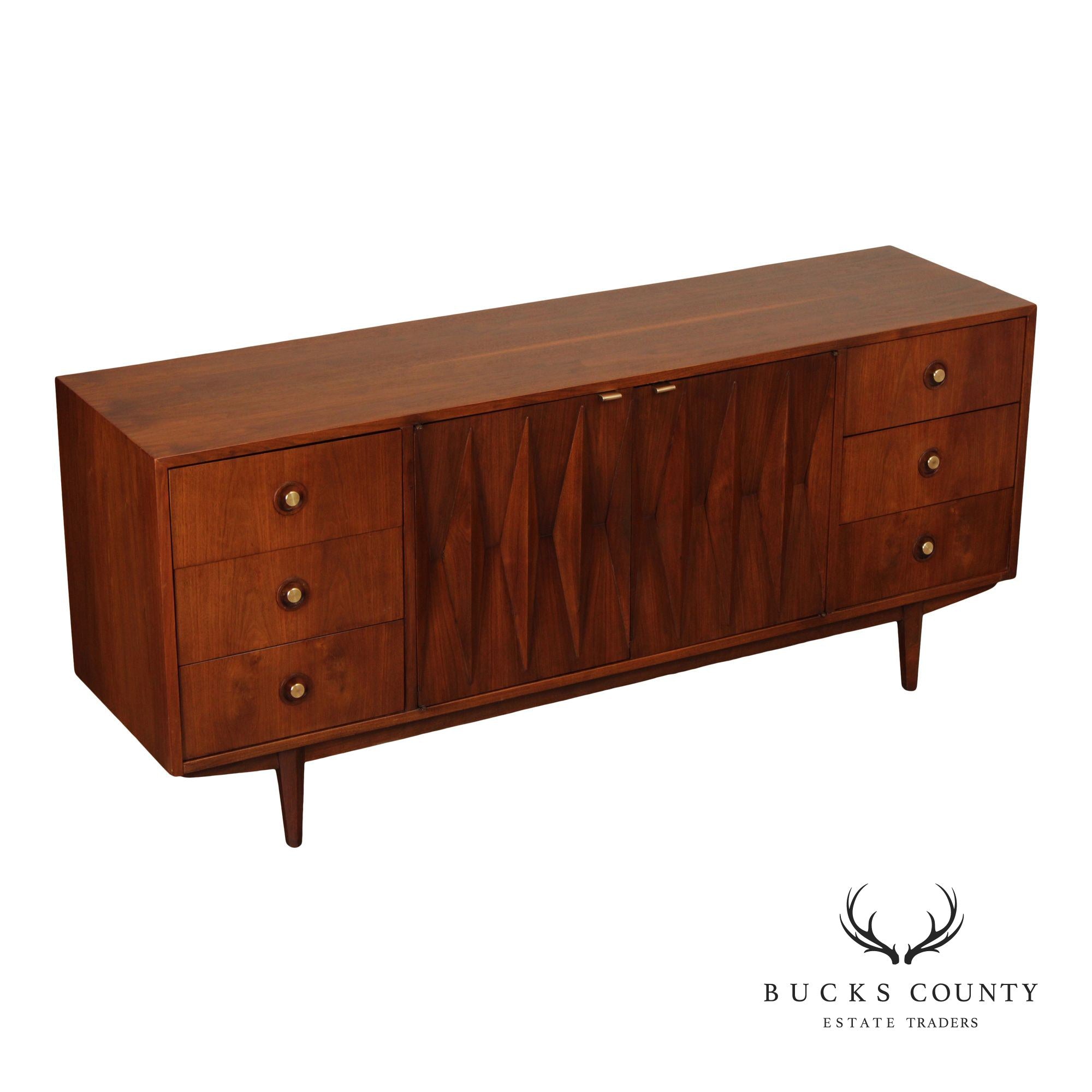 Albert Parvin For American Of Martinsville Mid Century Modern Walnut Long Dresser