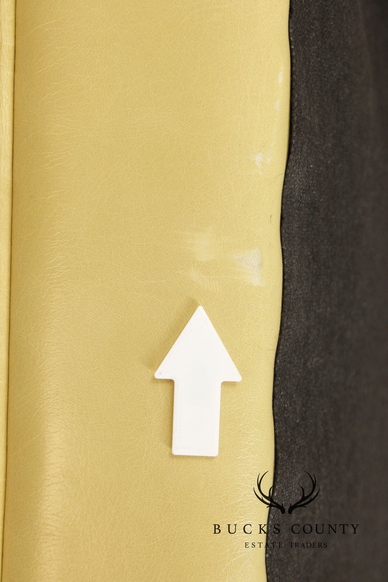 Pair Of Contemporary Style Yellow Leather Lounge Chairs