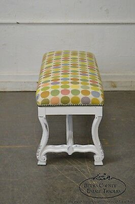 Custom Painted French Louis XIV Style Bench