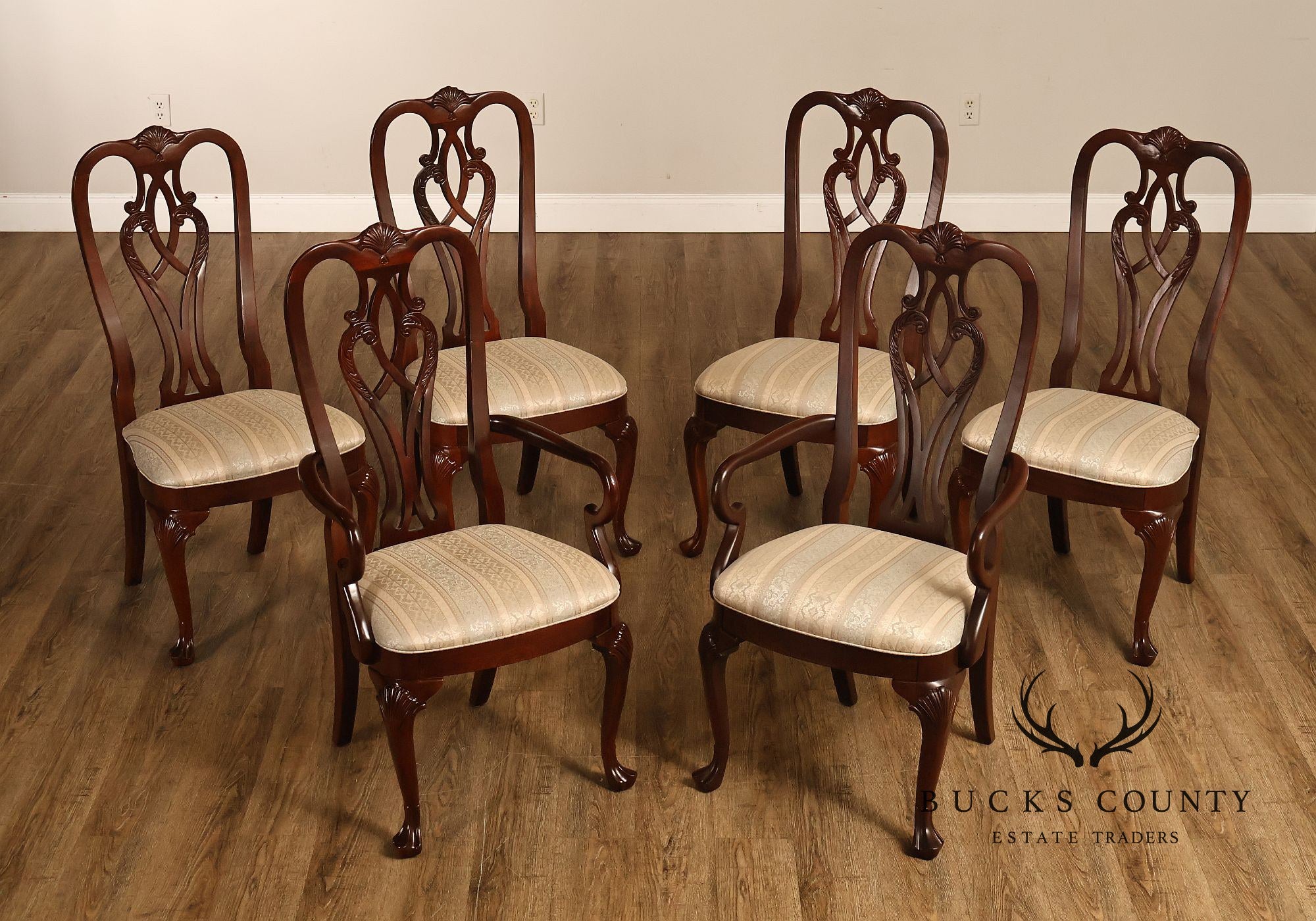 Ethan Allen '18th Century Mahogany' Set of Six Dining Chairs