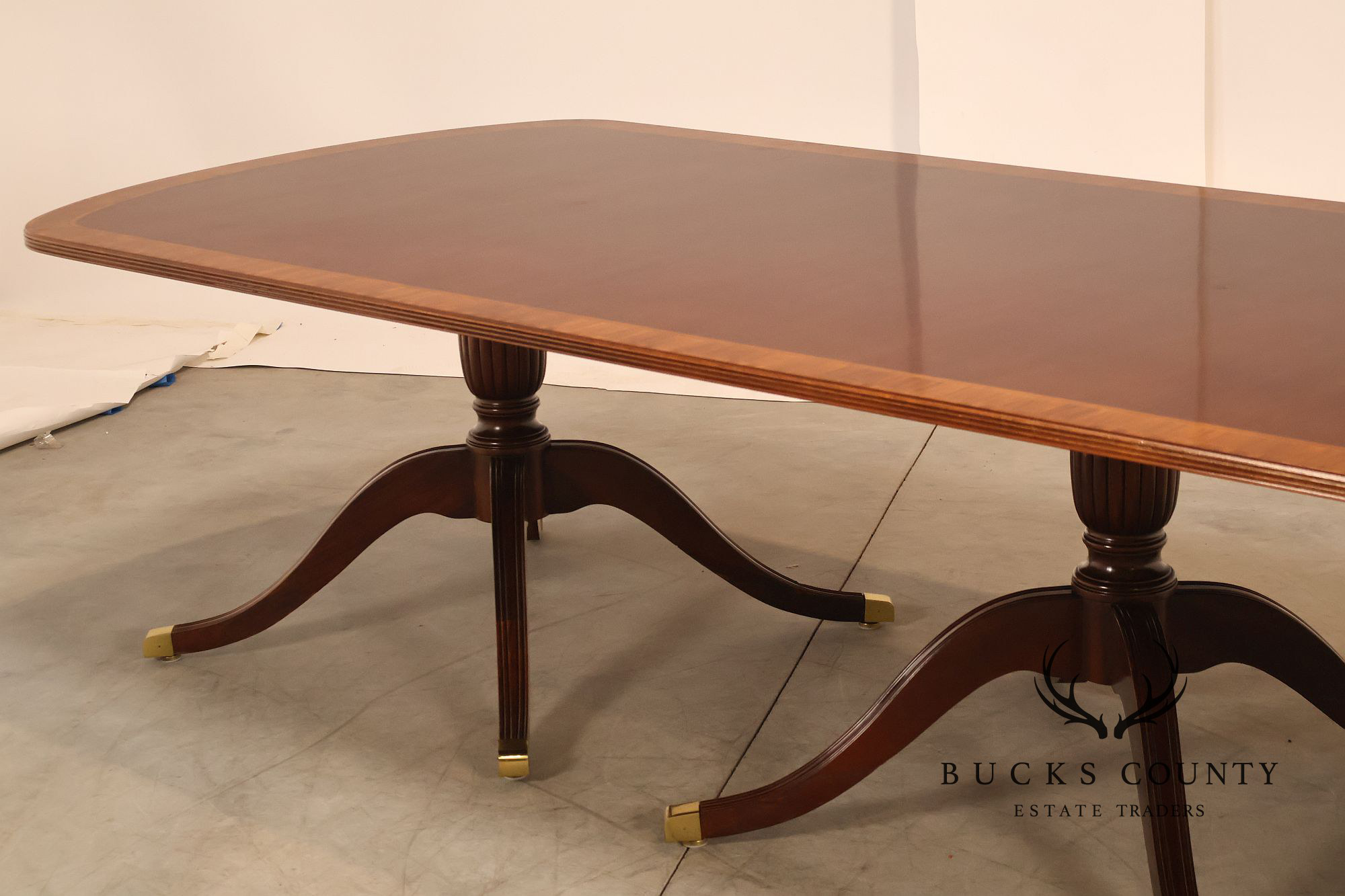 Councill Regency Style Triple Pedestal Mahogany 12' Dining Table