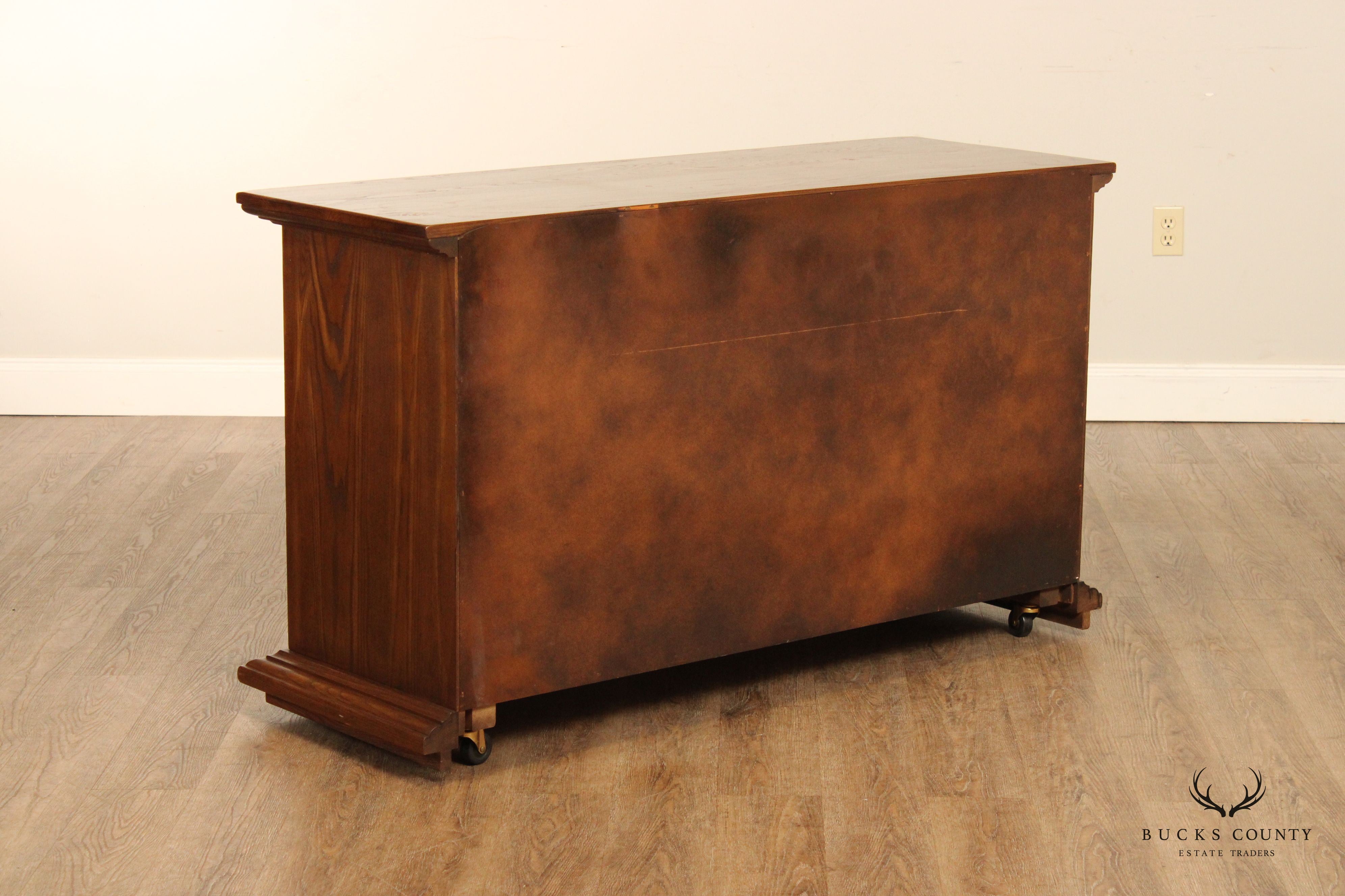 Heywood Wakefield Vintage Colonial Revival Traditional Oak Sideboard