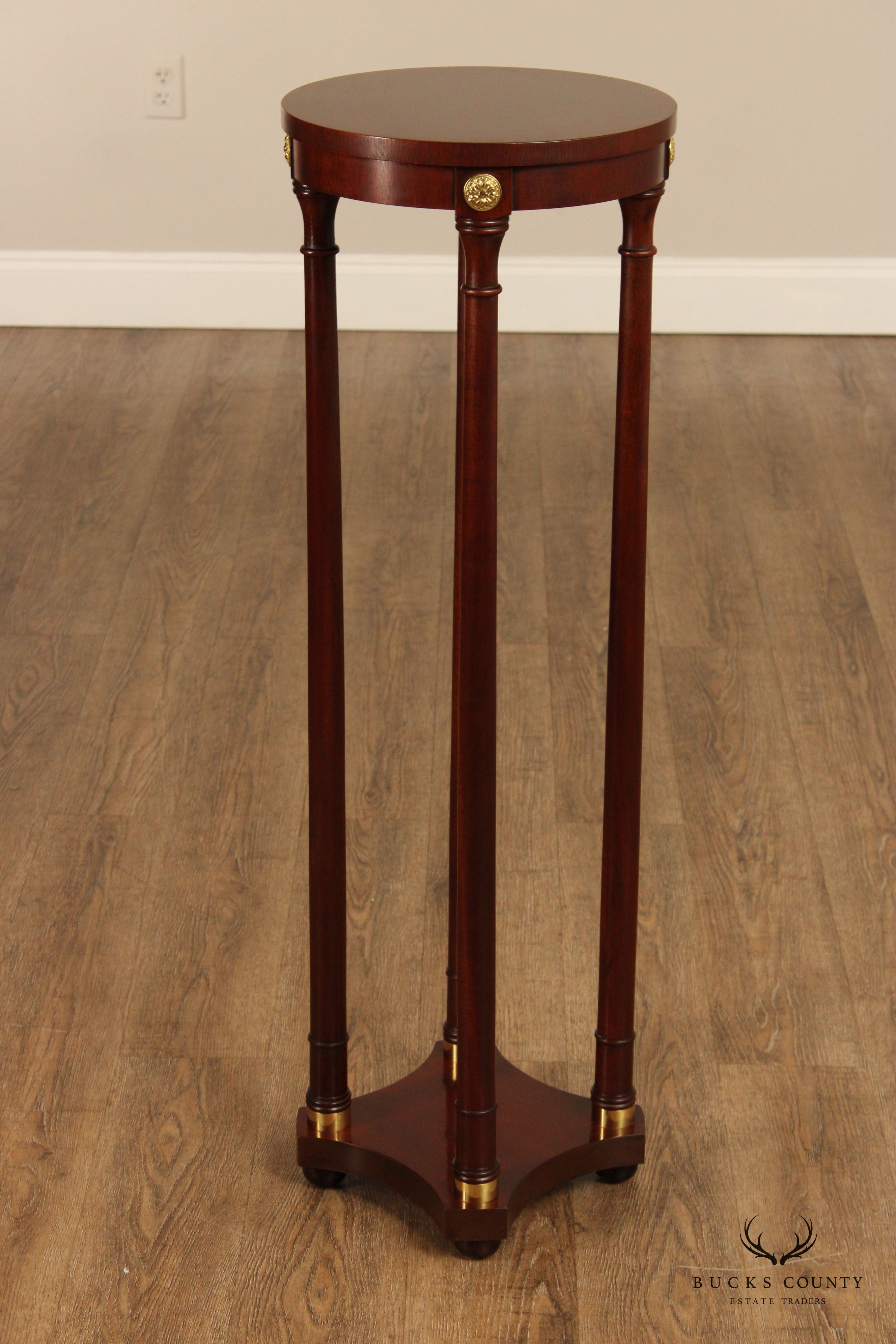 Baker Furniture Empire Style Mahogany Pedestal Plant Stand