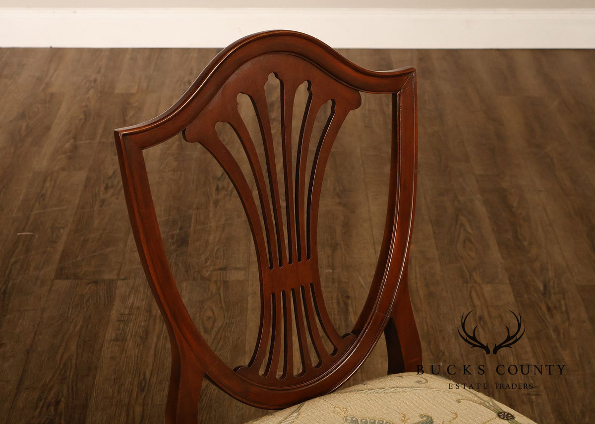 Statesville Hepplewhite Style Set of Four Mahogany Dining Chairs