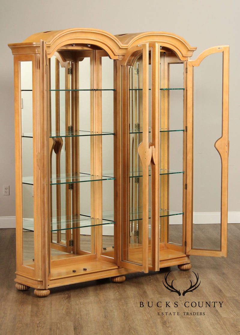 Bernhardt Art Deco Style Double Arched Display Cabinet