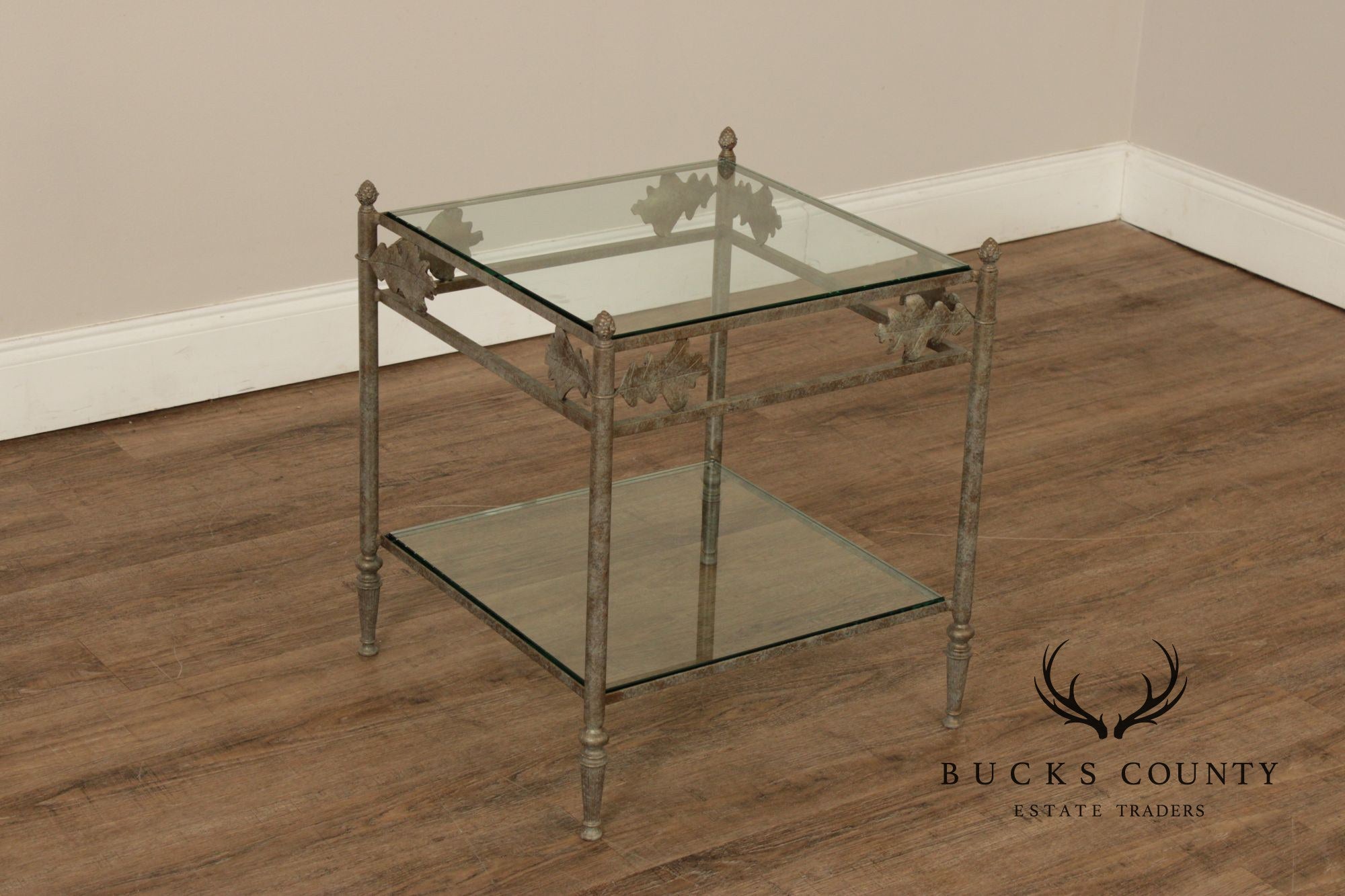 Vintage Iron Two-Tier Glass Stand
