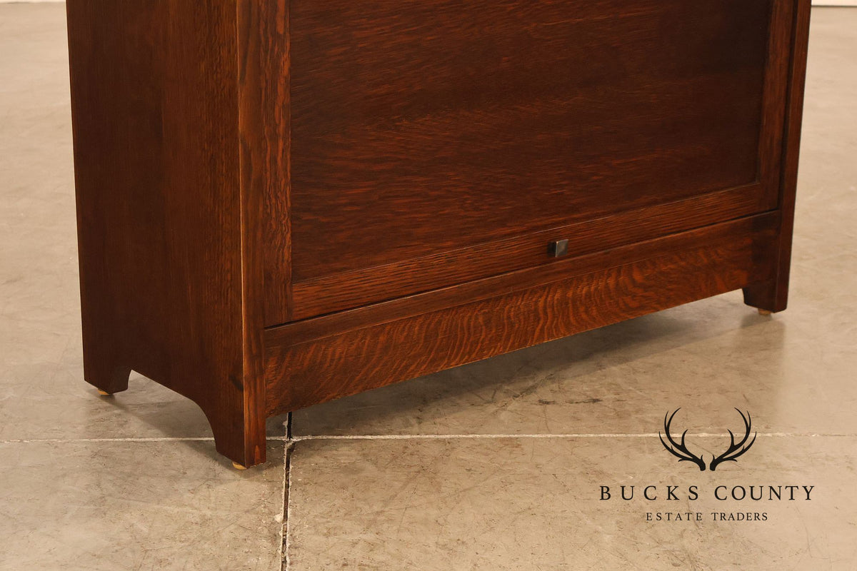 Stickley Mission Collection Oak Three-Section Barrister Bookcase
