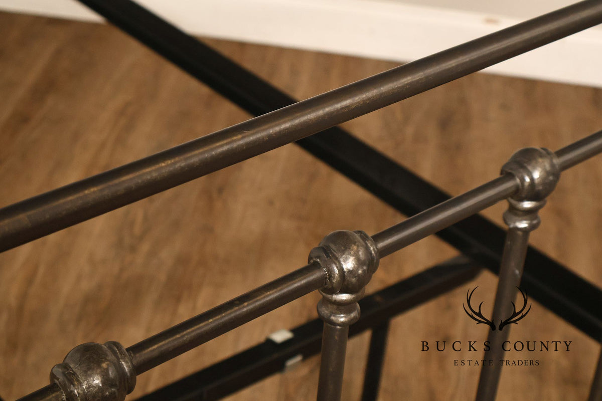 Victorian Style Traditional Wrought Iron And Brass Queen Size Bed Frame