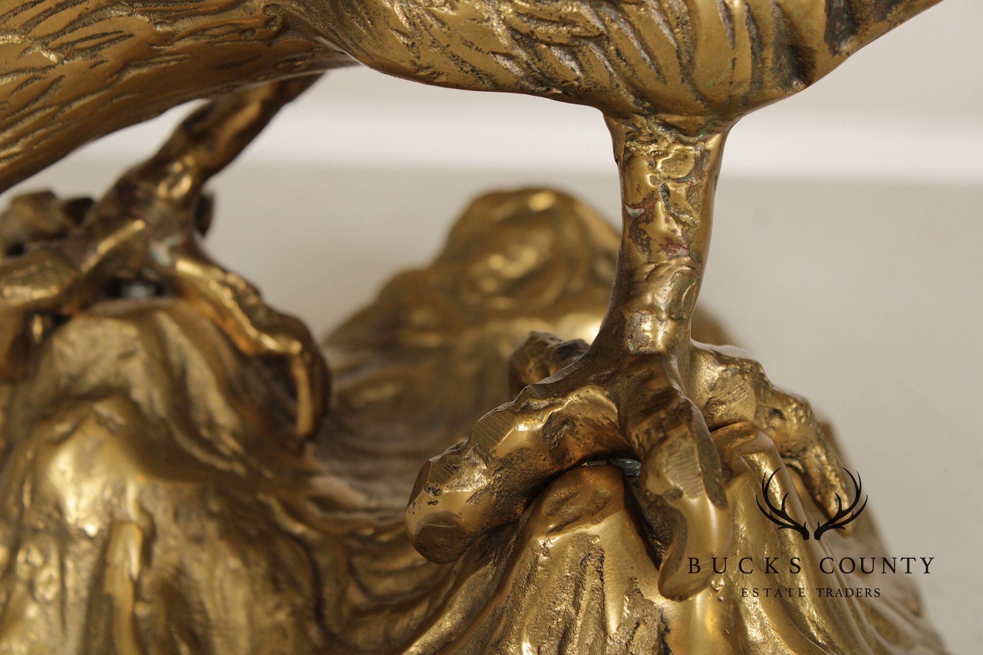 Large Vintage Brass Eagle Statue