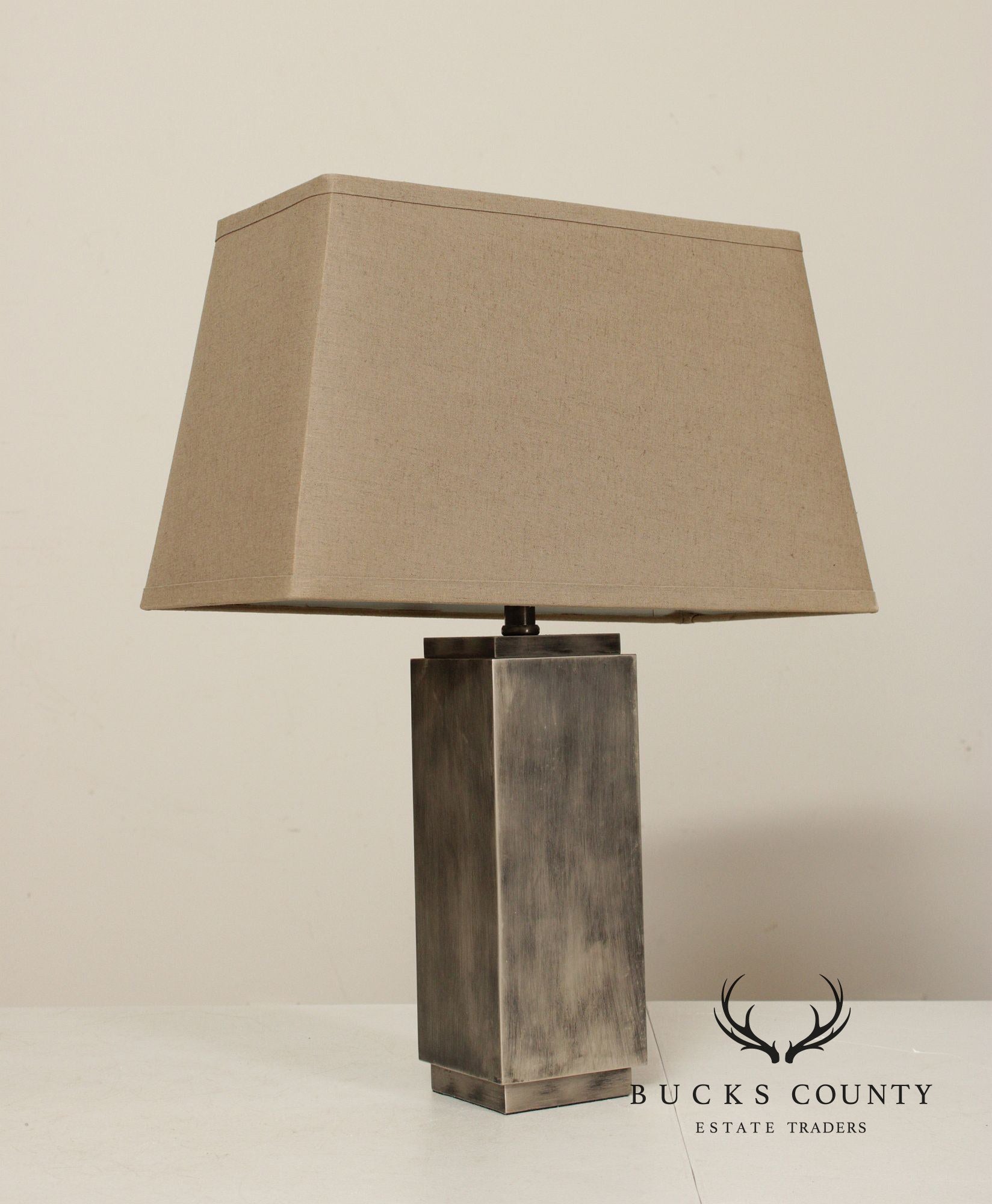 Restoration Hardware Pair of Square Column Table Lamps