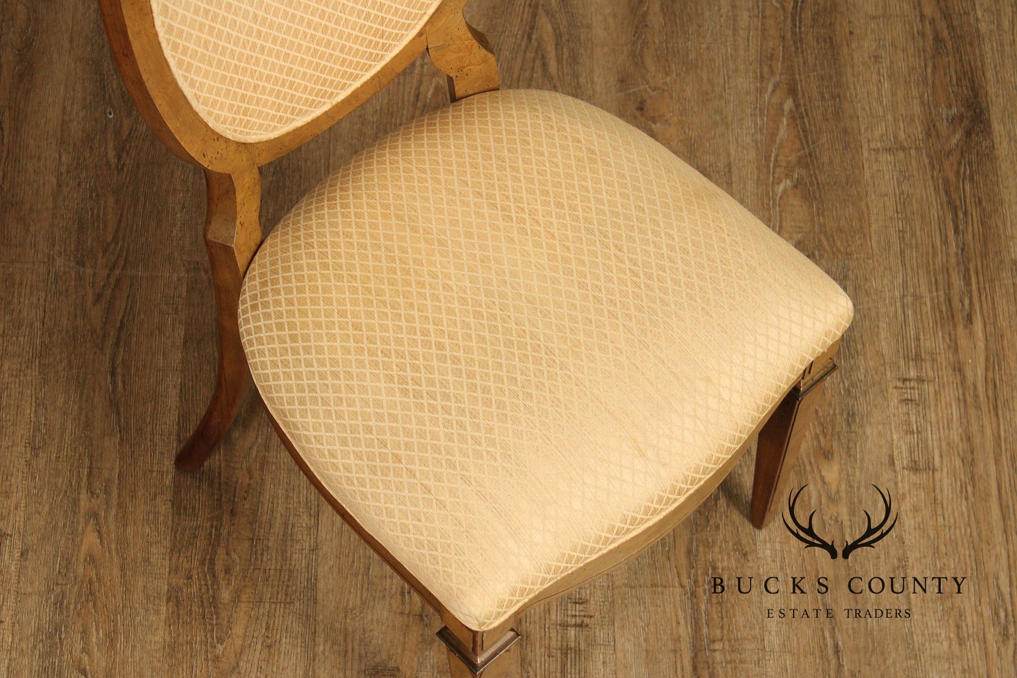 Biedermeier Style Set of Four Burlwood Dining Chairs