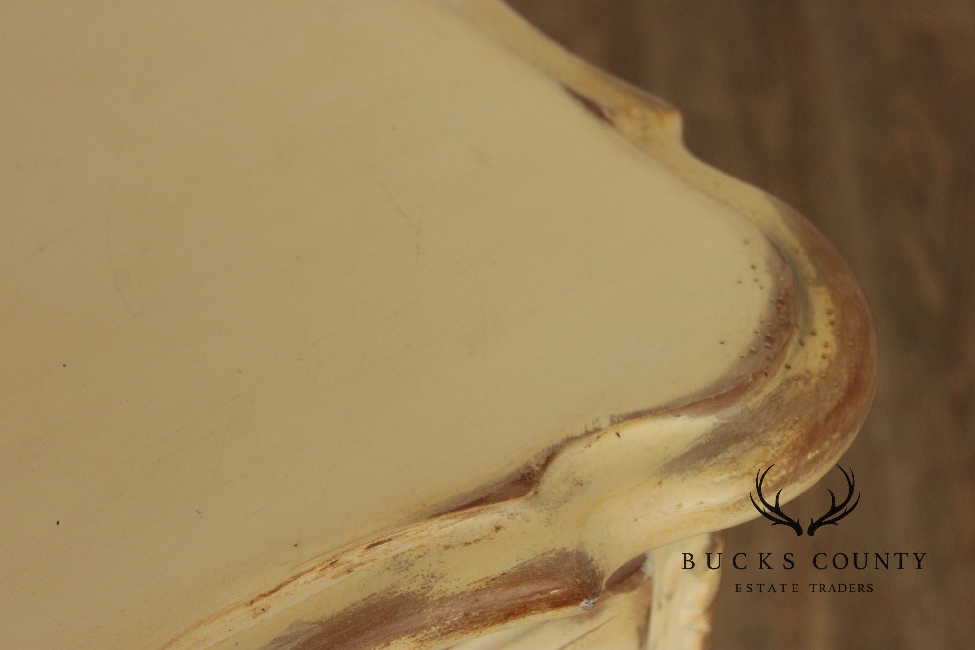 Lane French Provincial Style Distressed Cream Seven Drawer Dresser