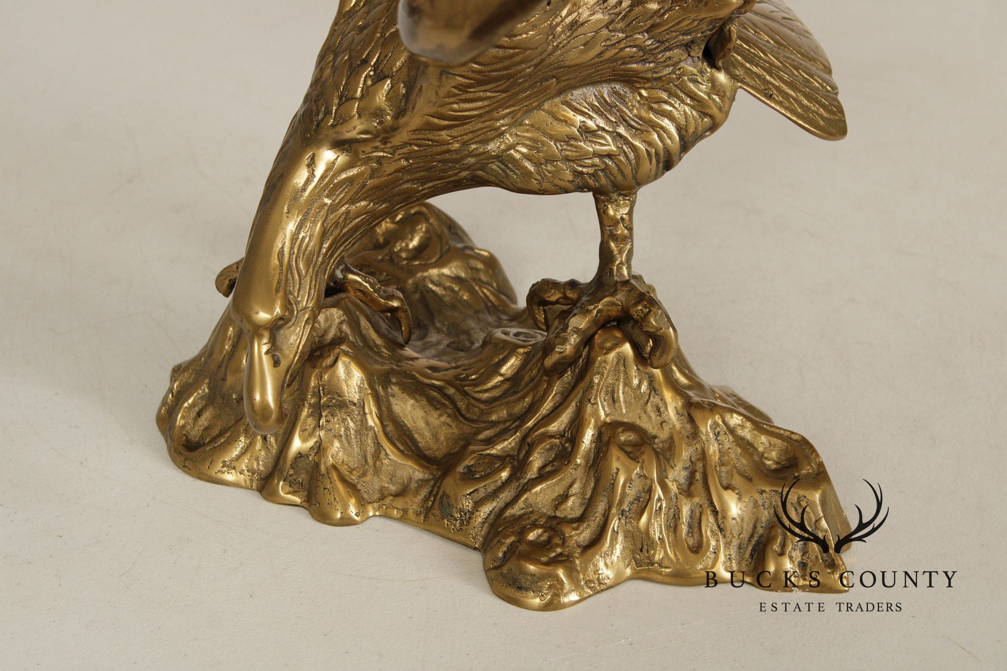 Large Vintage Brass Eagle Statue