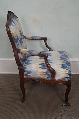 Antique 19th Century French Louis XV Style Fauteuil Open Arm Chair
