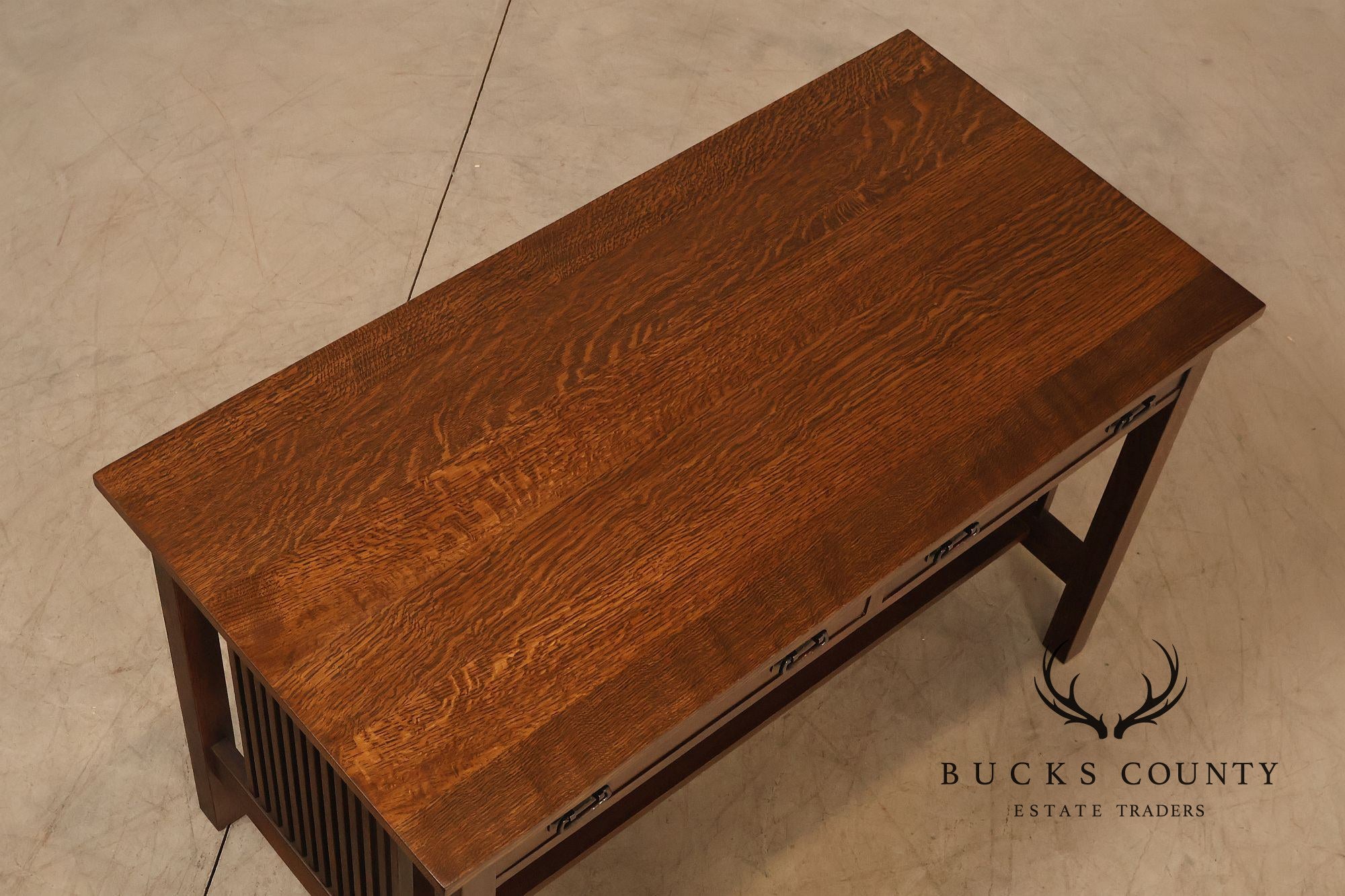 Stickley Mission Collection Oak Spindle Library Desk