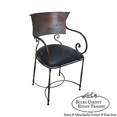 Quality Steel Directoire Style Klismos Arm Chair made in Italy