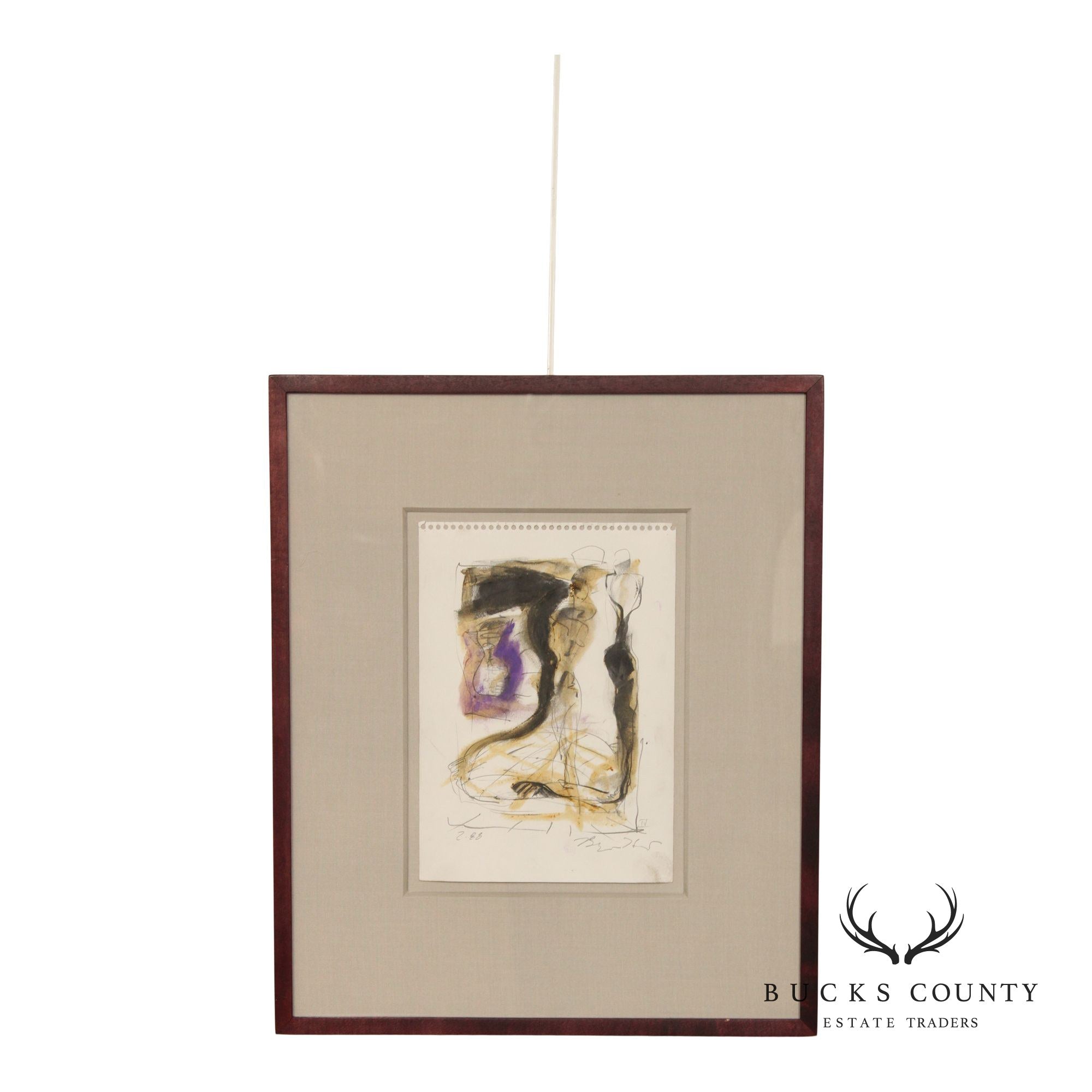 Bryan Hunt Abstract Graphite on Paper, 'Four Movements IV'