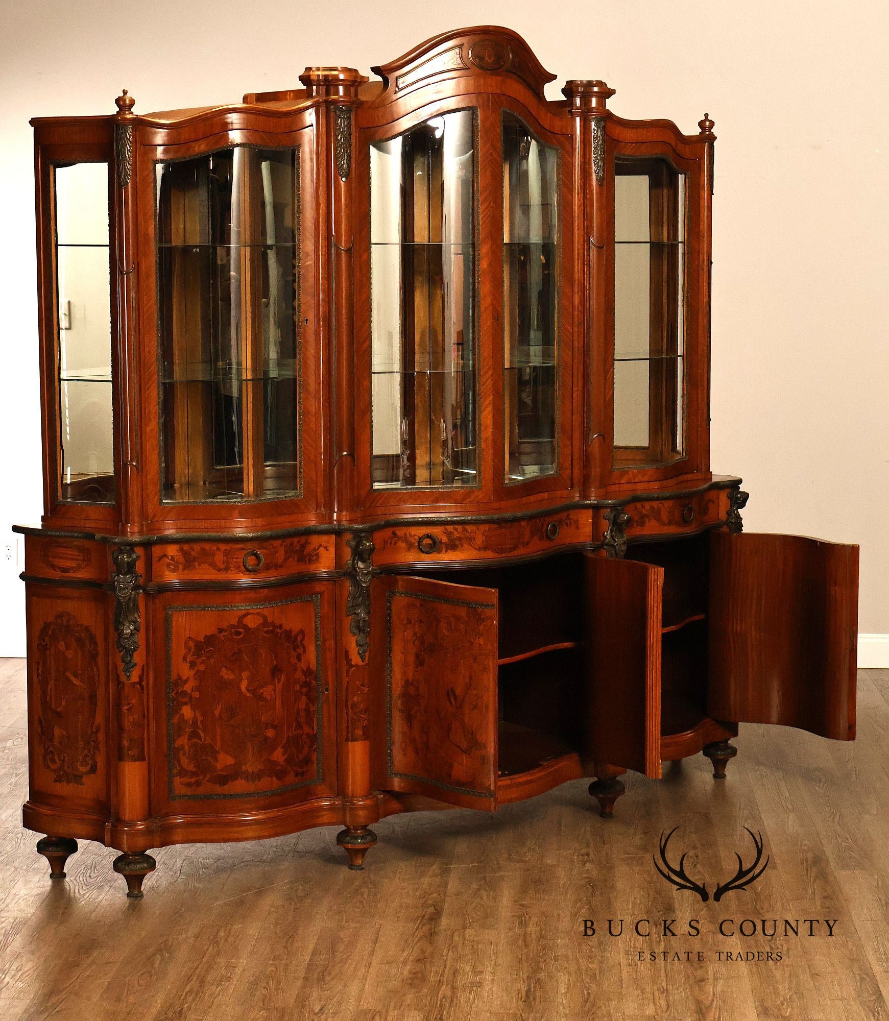 Italian Rococo RevivalLarge China Display China Cabinet