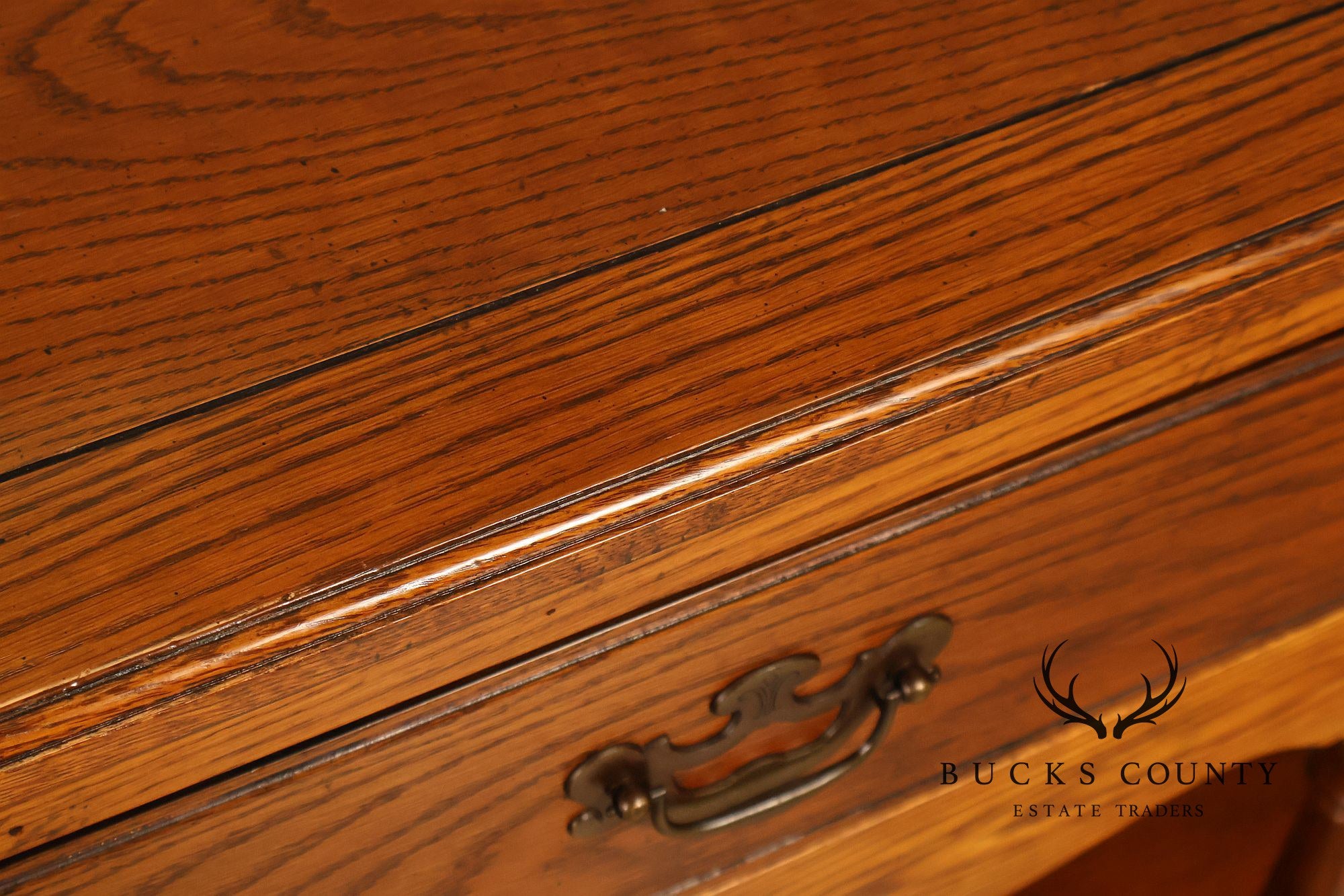 Hickory Chair Company Oak Three Drawer Console Sofa Table
