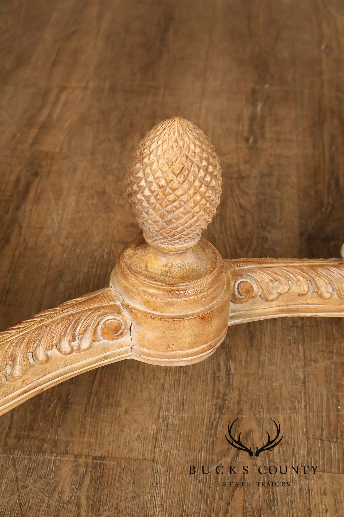 Maitland-Smith Rococo Style Carved Console Table With Tessellated Stone Top