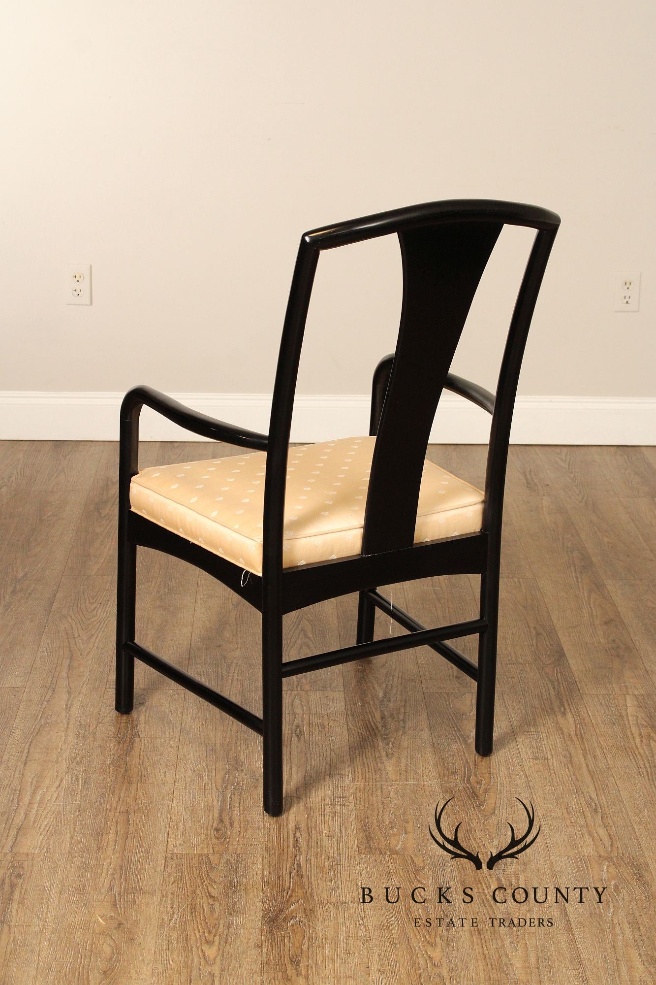 Century Furniture Modern Asian Inspired Set of Six Ebonized Dining Chairs