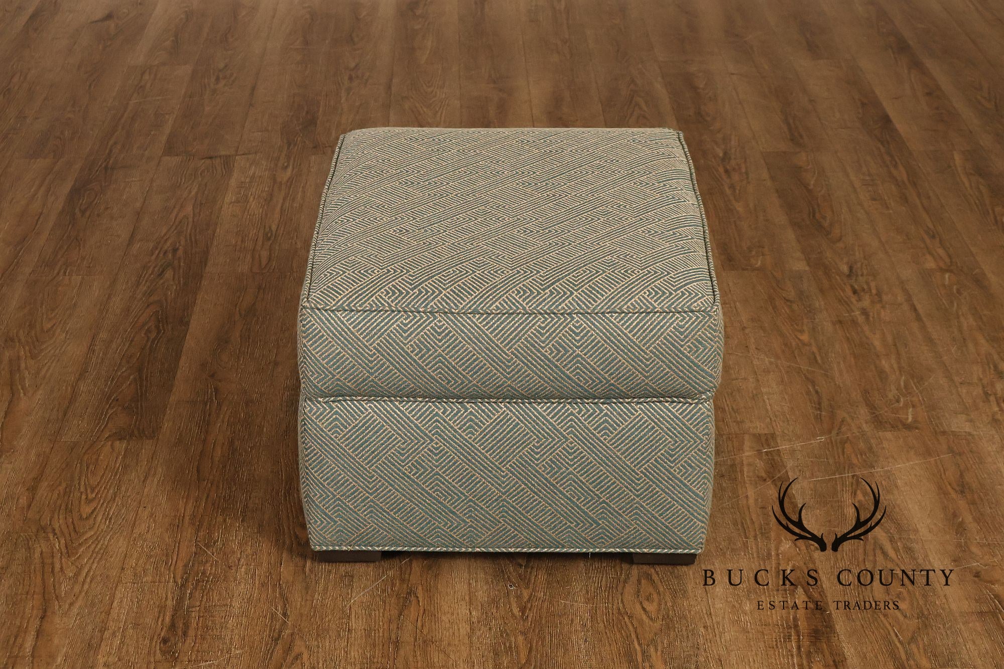Ethan Allen Pair Of Upholstered Ottoman Footstools