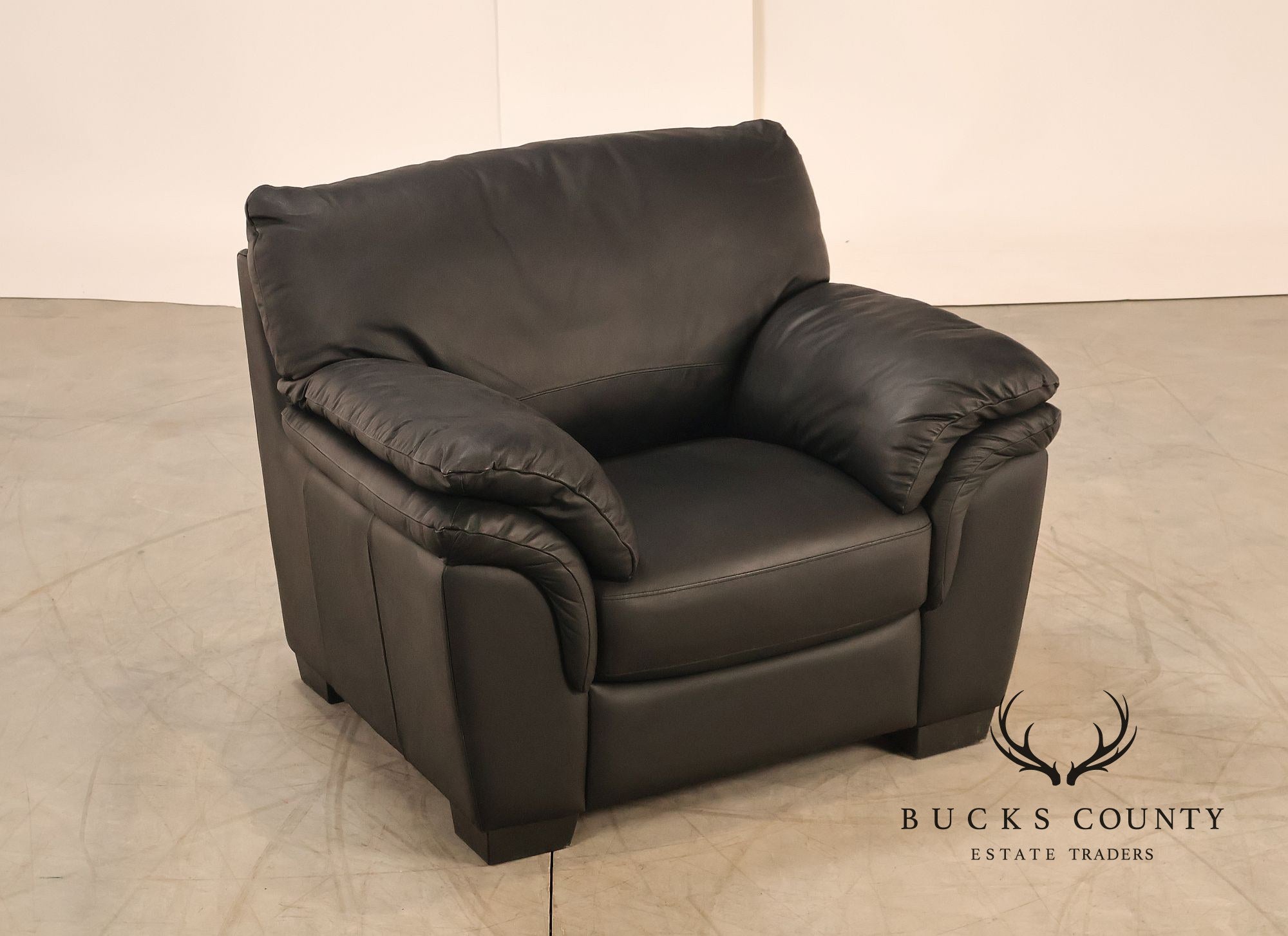 Italsofa Contemporary Black Leather Club Chair