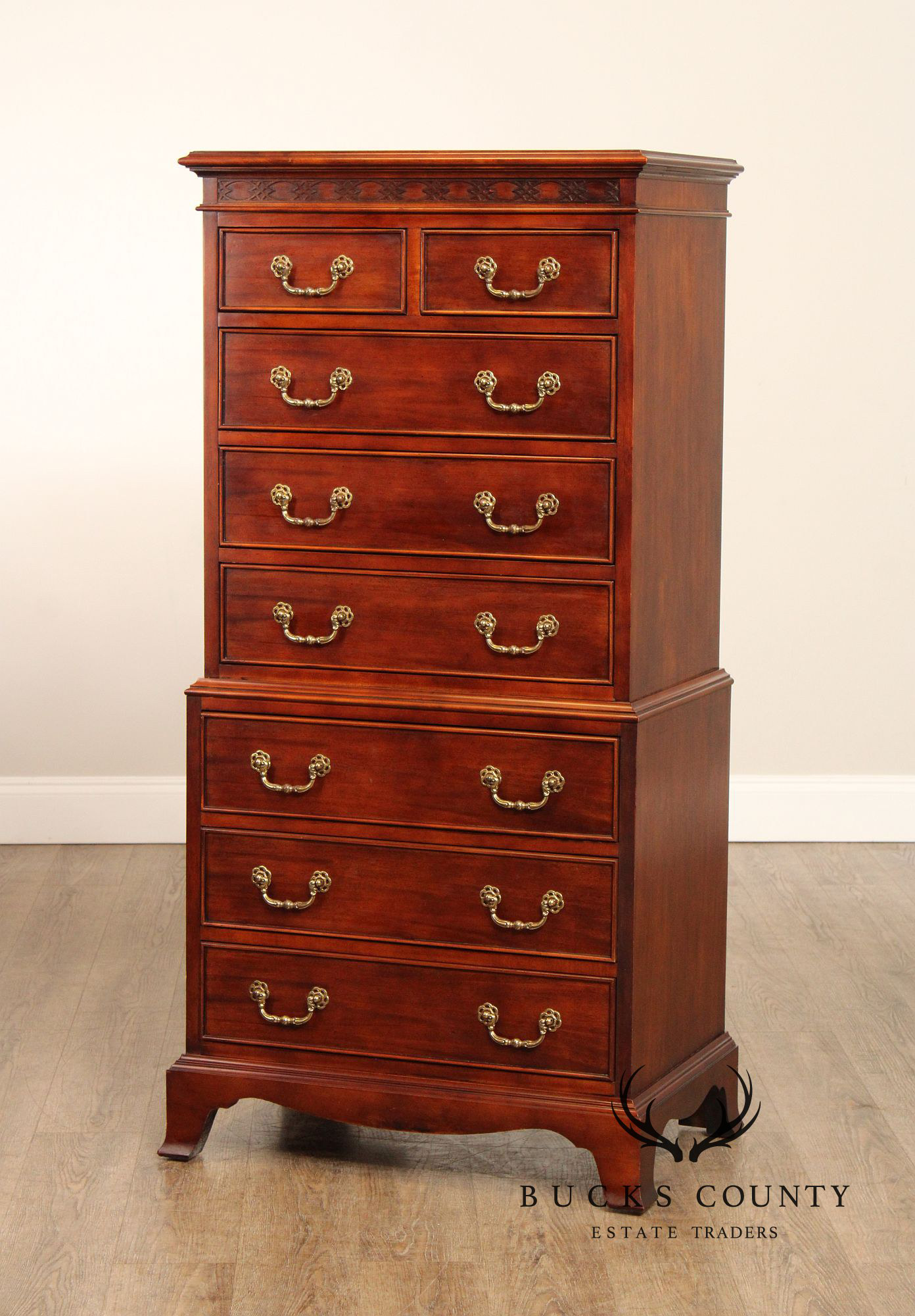 Century Furniture Georgian Style Mahogany Chest on Chest