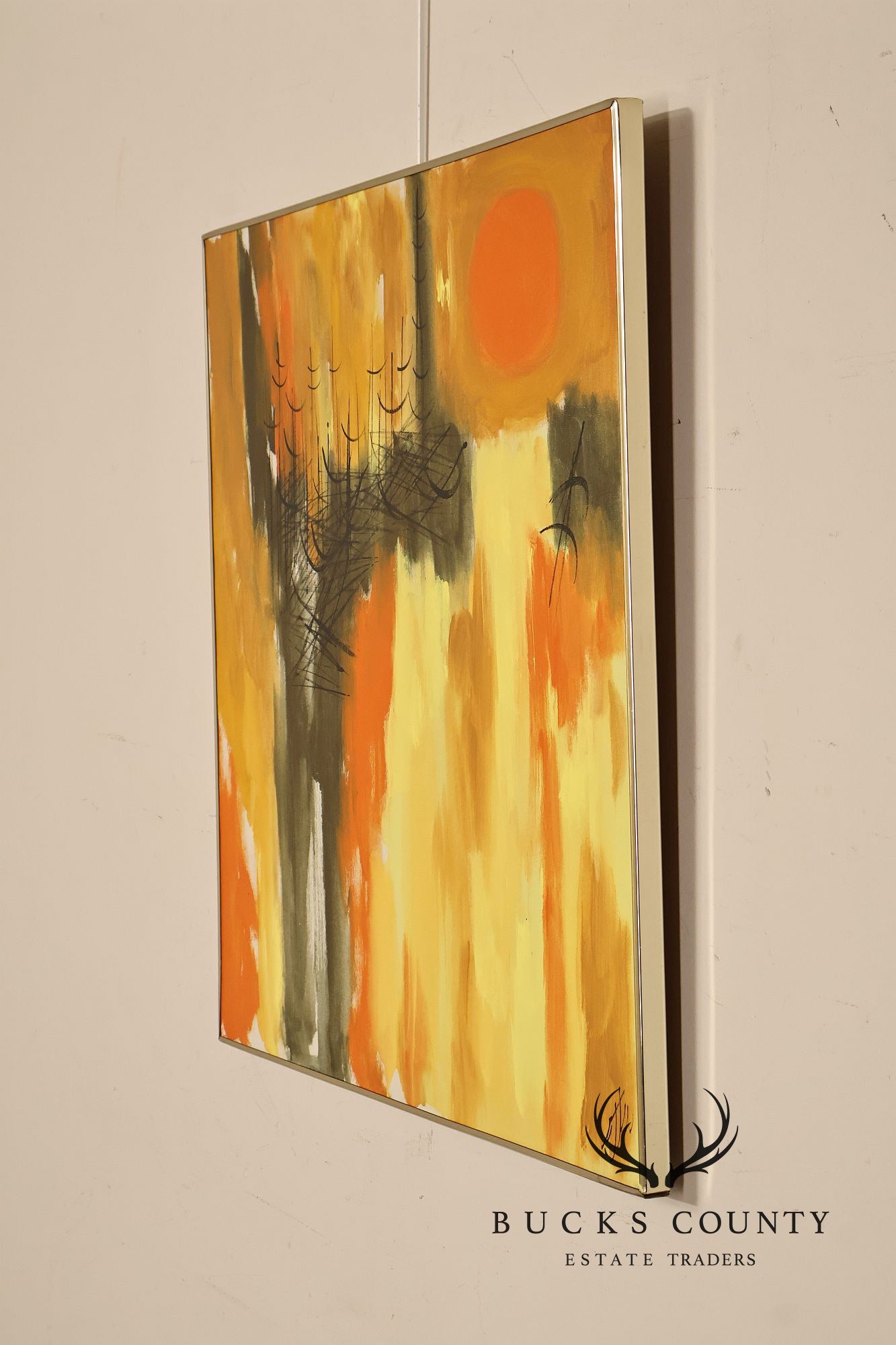 Etta Benjamin Cien Mid Century Modern Abstract Oil Painting