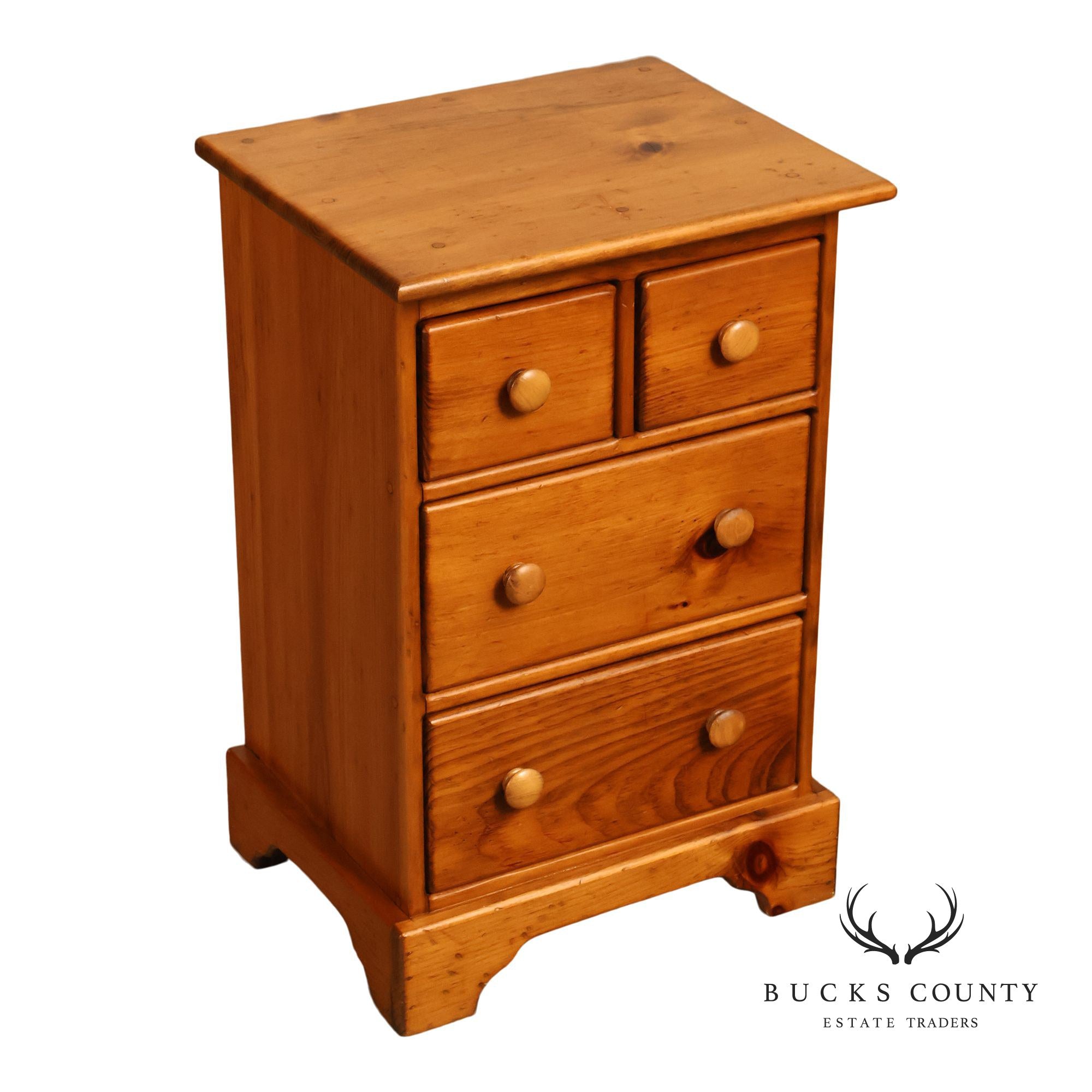 Rustic Pine Four-Drawer Nightstand