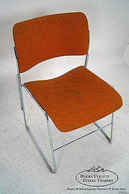 David Rowland Mid Century Modern Set of 6 Chrome Frame Side Chairs