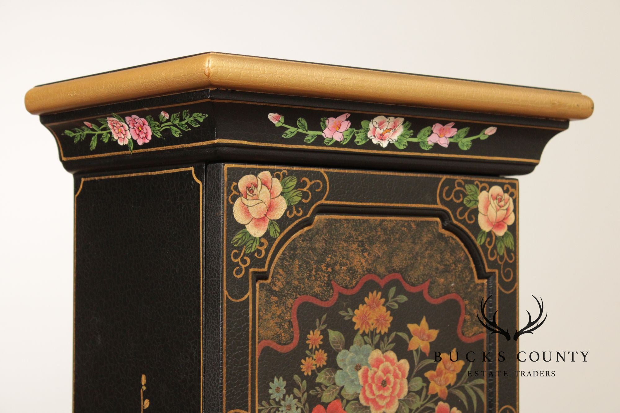 Chinoiserie Lacquered Media Storage Cabinet